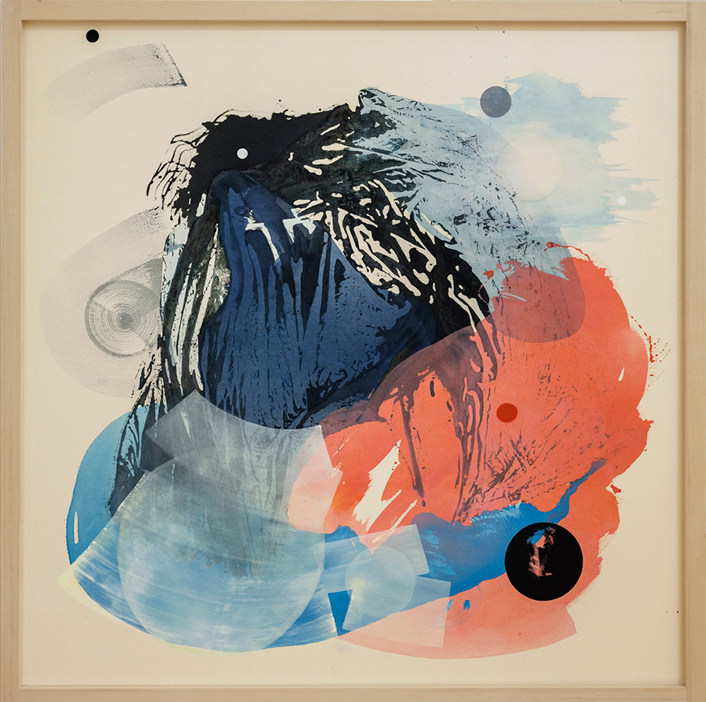 Janus (Pendulum) akryl och oljekrita på duk, 200x200cm, 2022 | Foto: Patrik Lindell