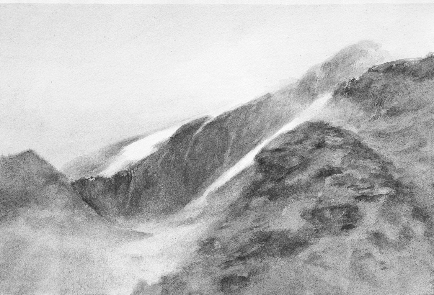 Massif, ventgouache on paper22 x 32 cm, 2017