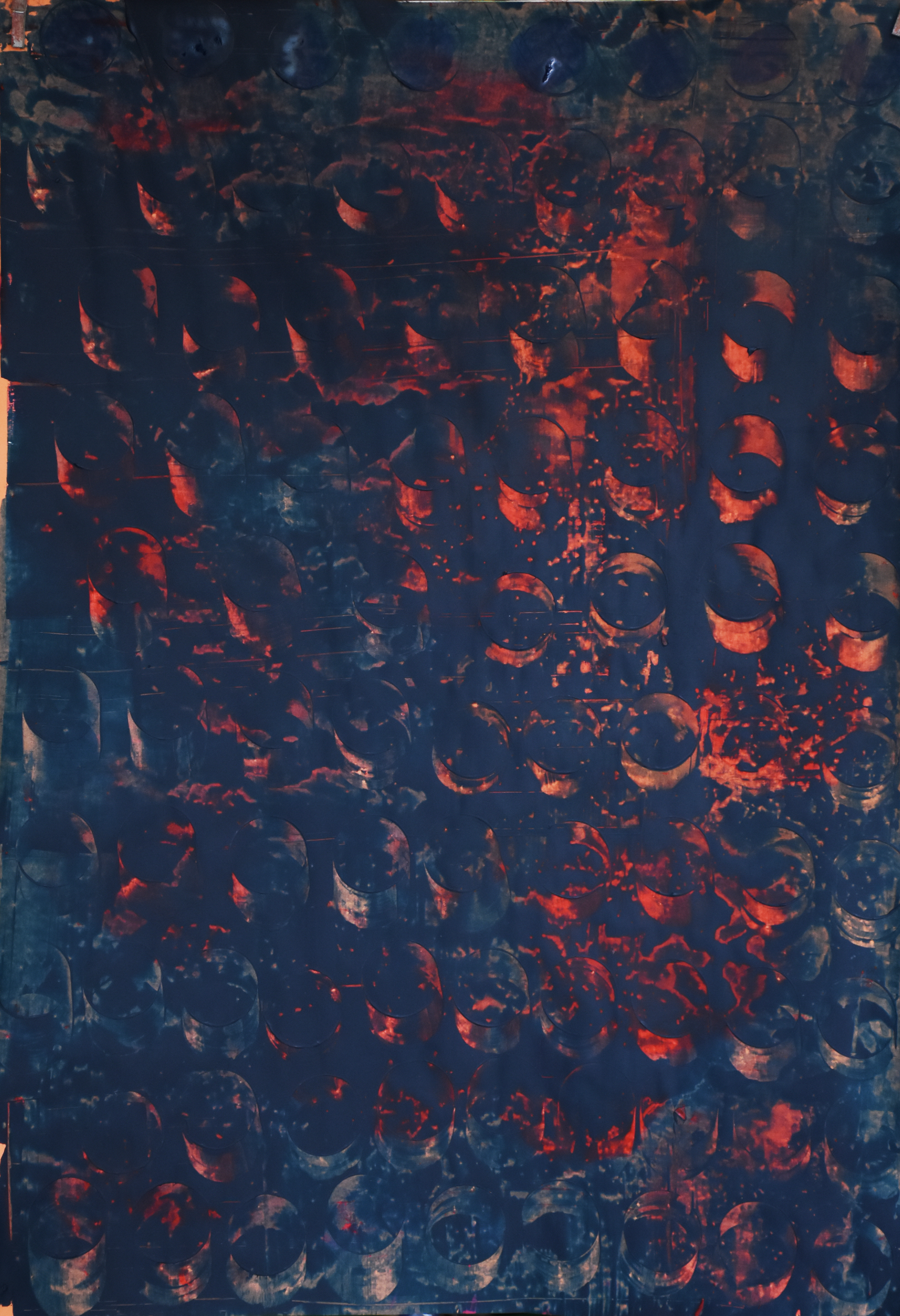 Dot 010, oil/pastel/paper, 65 x 50 cm