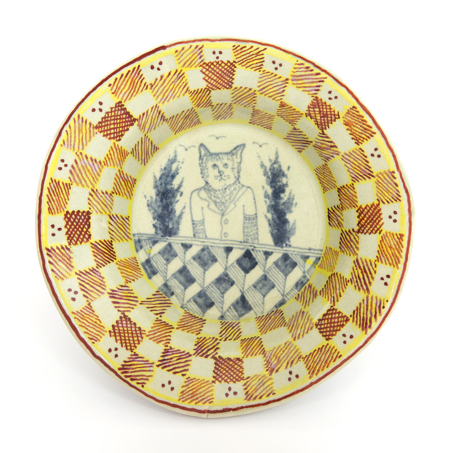 HN1238 The shy Cat in a forest, plate 5, 24.7.16Glazed ceramic stoneware6 x 26cm