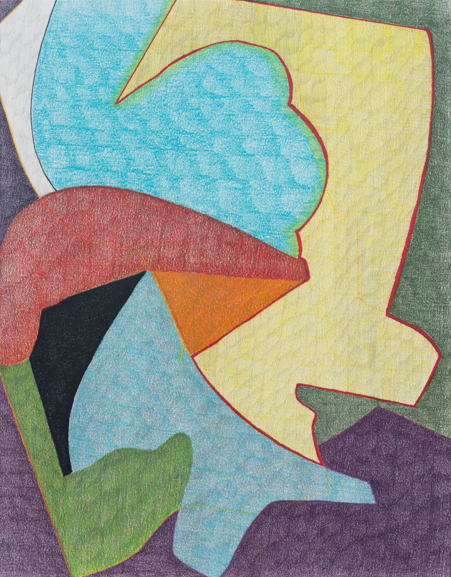 Untitled, 2025, colored pencil and graphite on paper, 14 × 11".