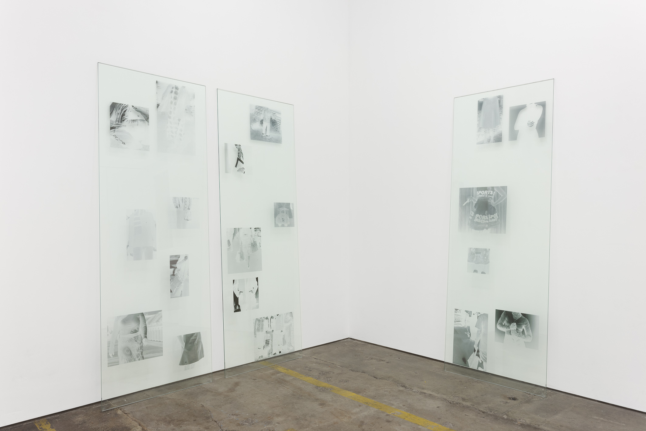Moodboard #17, #18, #19, 2020, UV-print on glass, 170 x 60 cm each