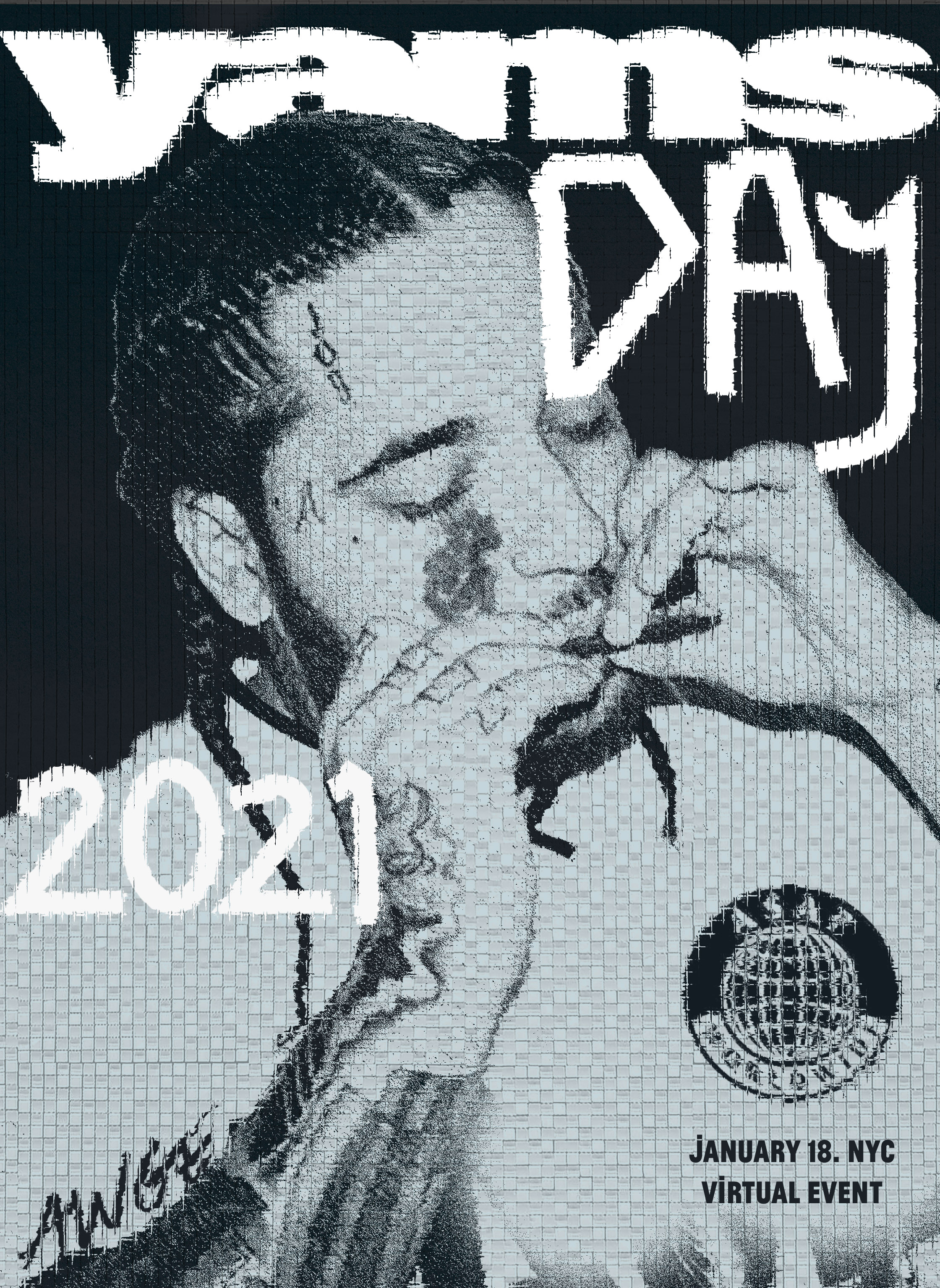 A black and blue poster for Yams Day 2021