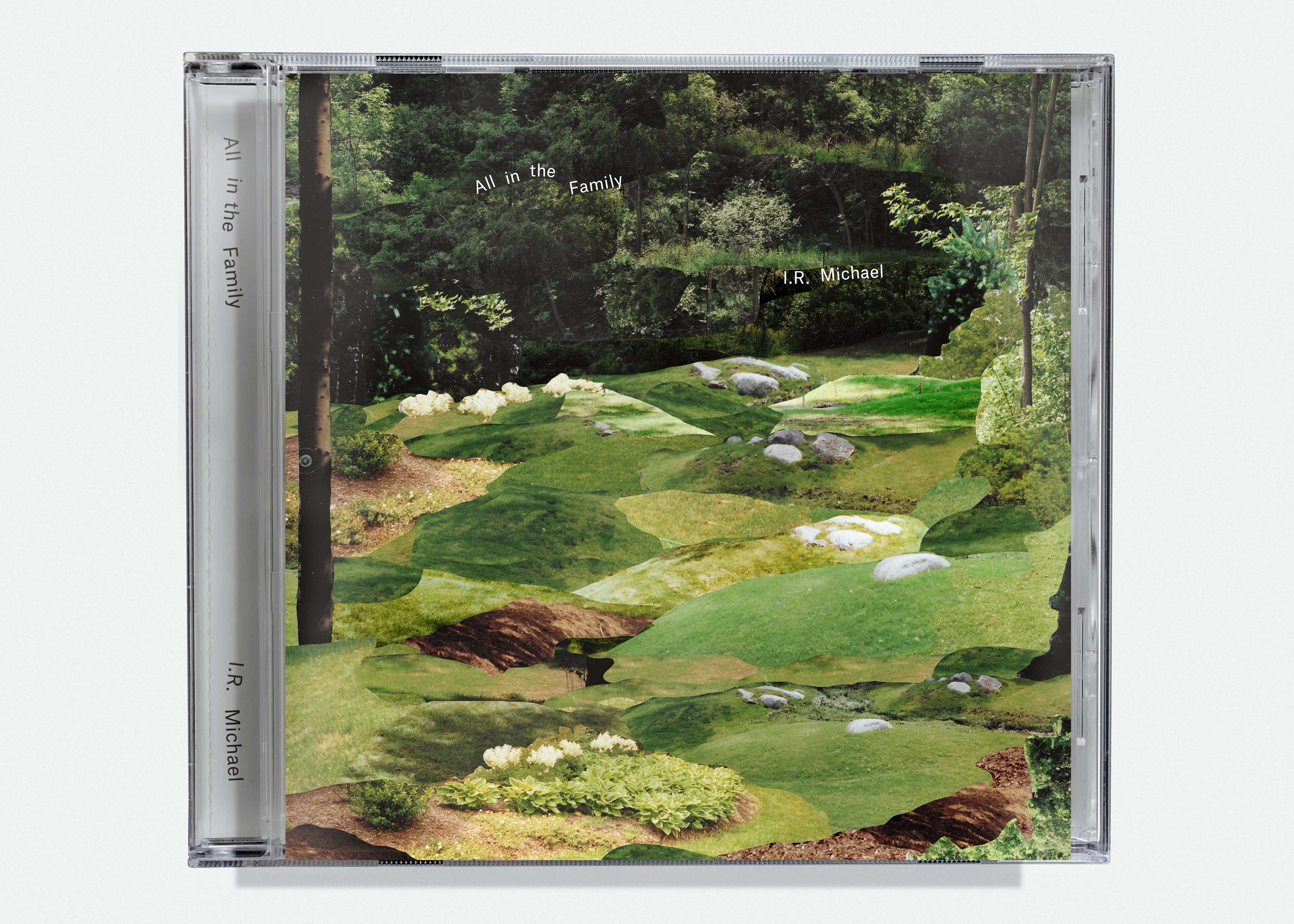 Album cover design for "All in the Family" by experimental guitarist I.R. Michael.