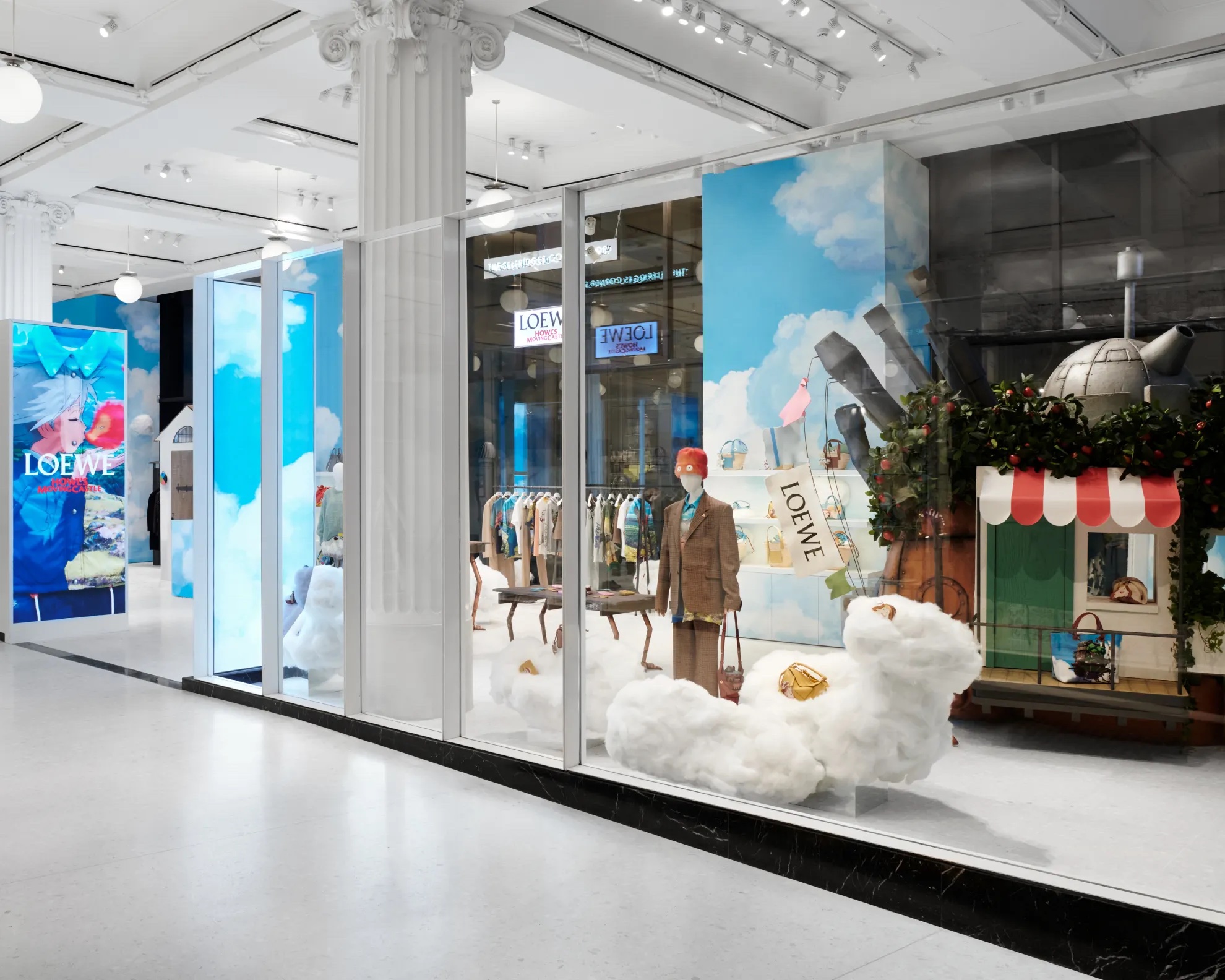 Loewe X Studio Ghibli Selfridges Pop-up Store Sound design, 7.1.4 Dolby Atmos mix, speaker system design, installation, consultancy.Luxury fashion brand, LOEWE and Studio Ghibli’s cult anime, Howl’s Moving Castle took over Selfridges exhibition space with an immersive luxury retail experience. We worked directly with the creative teams at Loewe and Souvenir Scenic Studios and designed  a concealed in-wall 7.1.4 Dolby Atmos speaker system with 4 x large format video sync.Visit