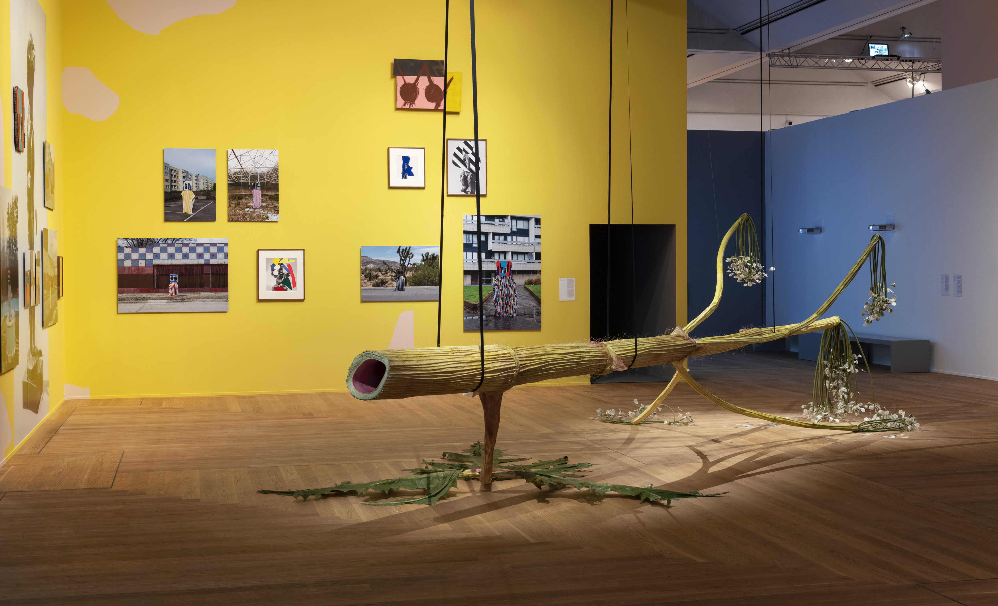 Ingela Ihrman, "The Giant Hogweed" (foreground); Eric Magassa, "Voices Below Ground" (background).