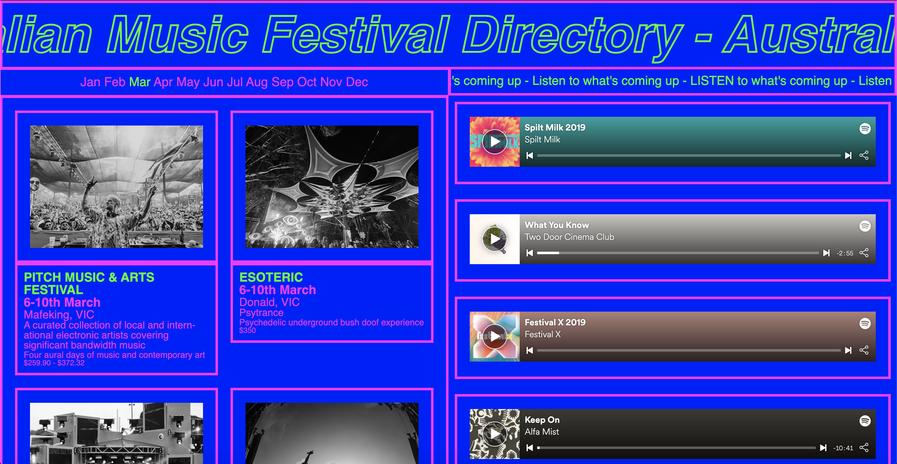 Music on sale festival directory