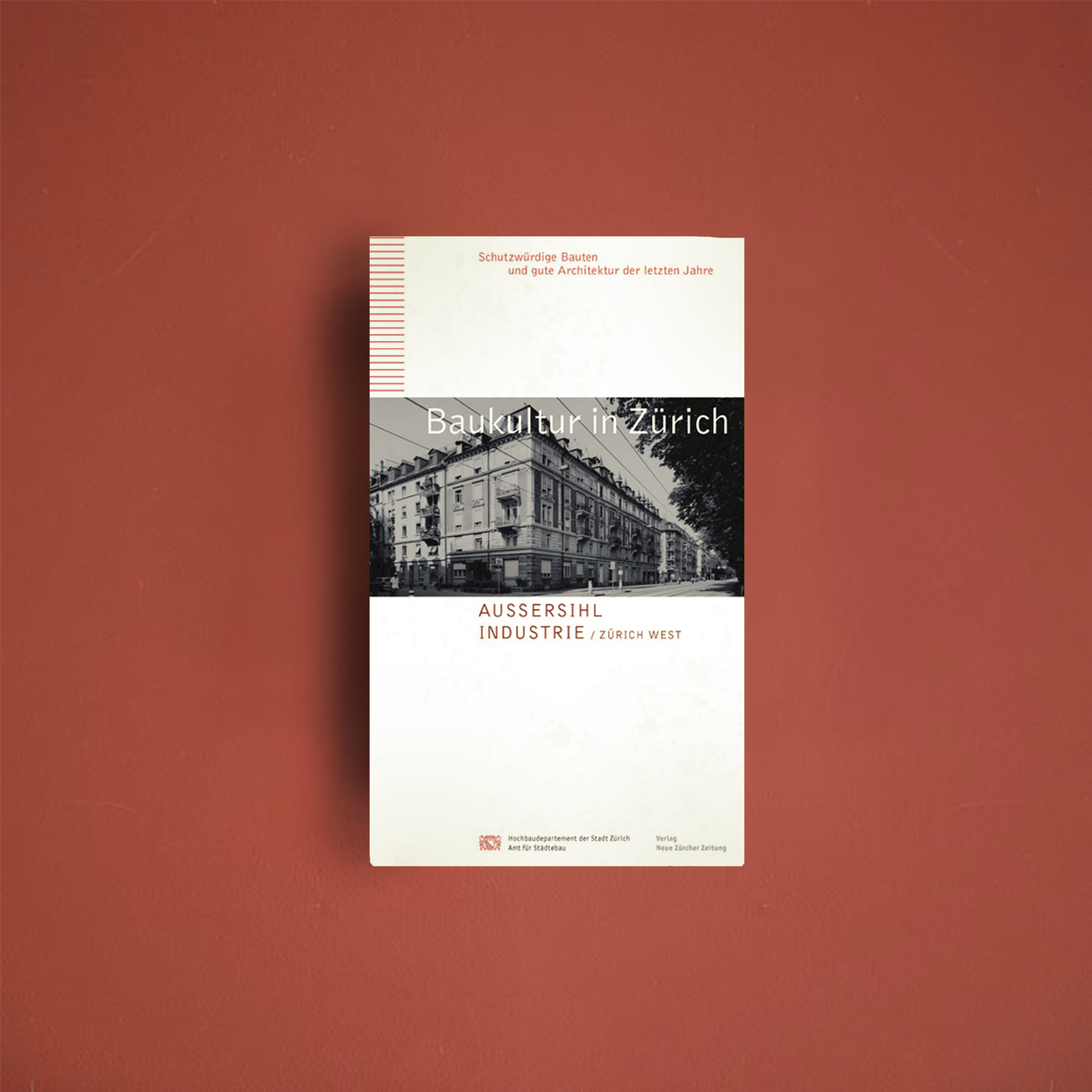 Bruno Fritzsche et al. Baukultur in Zürich: schutzwürdige Bauten und gute Architektur der letzten Jahre, Zurich: Hochbaudepartement, 2002-2013In a nine-volume series, the Zurich Office of Urban Planning (Amt für Städtebau) presents important buildings from the "inventory of protected art and cultural historical objects". The books document the diversity of building culture since the 15th century. Each volume in the book series is a small architectural guide in its own right - for laymen and experts alike. The third volume takes us to the Aussersihl and Industrie quarters, to the workers' city on the other side of the Sihl, and shows their eventful settlement history. In both neighbourhoods, the structural changes have intensified in recent years. Zurich West has developed into a modern district in which buildings worthy of protection are closely interwoven with a large number of successful new buildings.