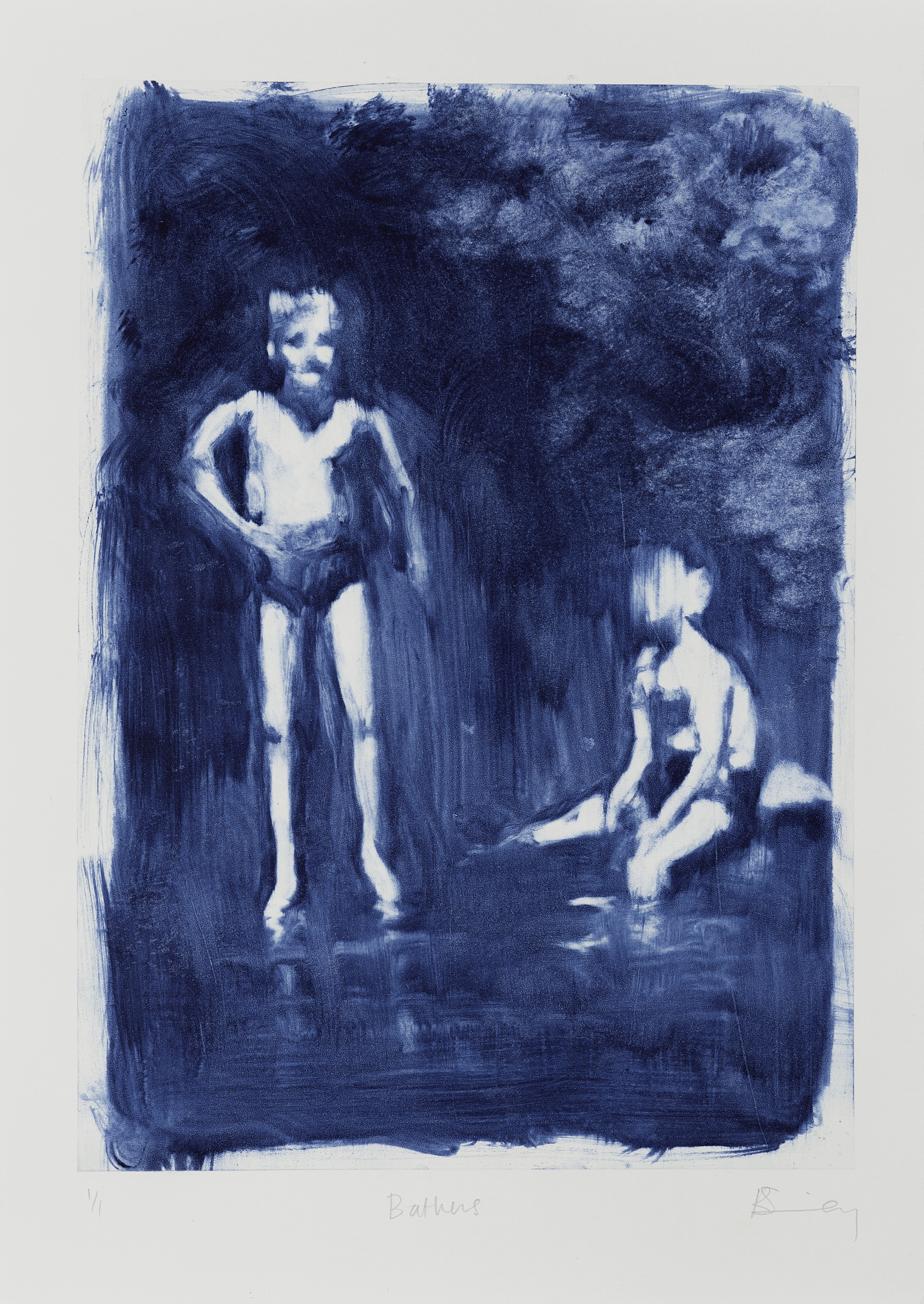 Bathers I, 2020. Monotype print on paper, 21 x 32cm