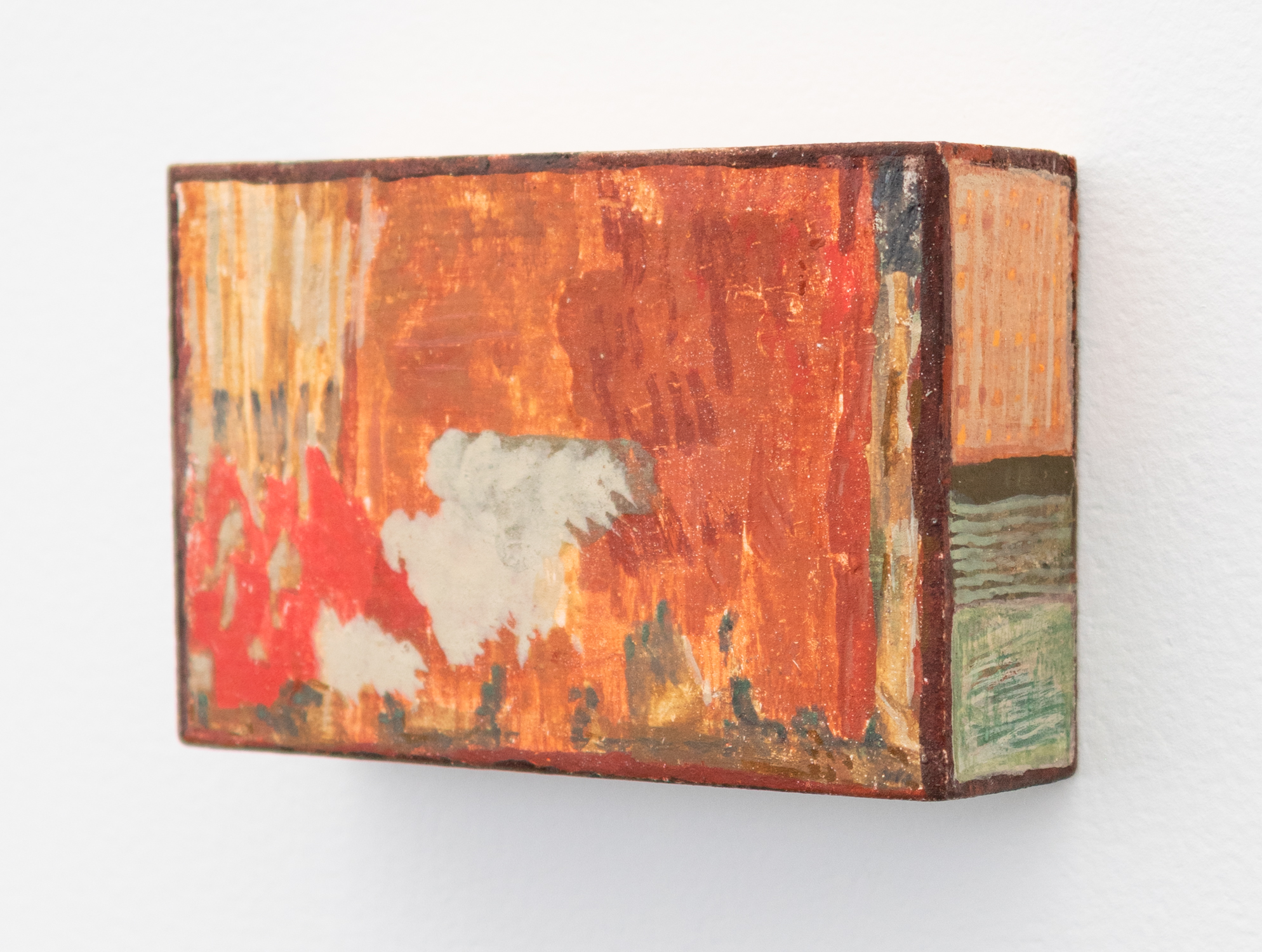 Nina Zelljković, Maquette (IV), 2025, Egg tempera on wood, 9.5 x 14.3 x 4 cm