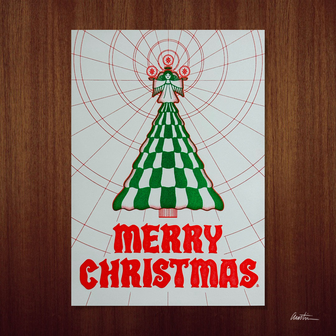 5x7 Risograph Christmas Cards