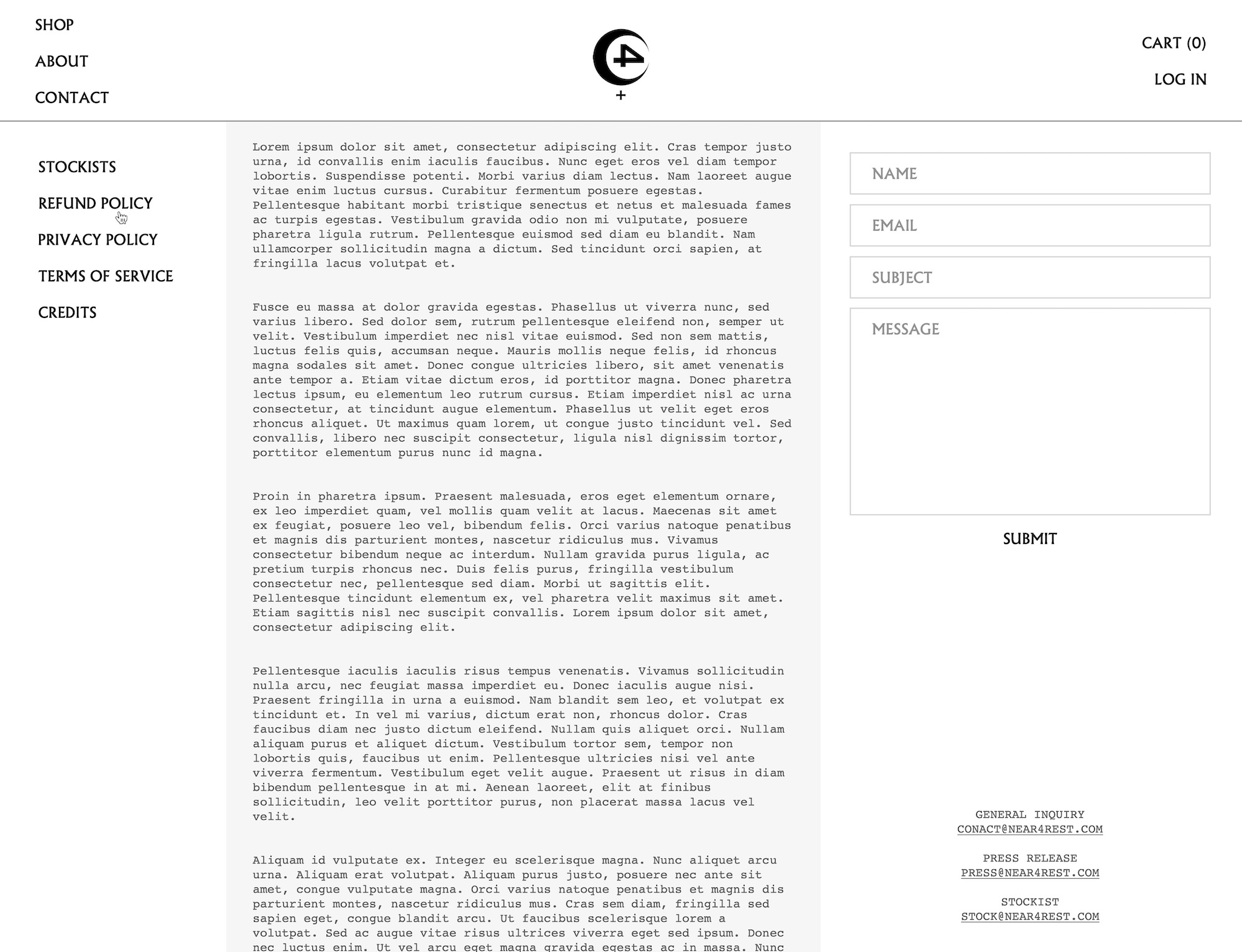 CLICKING ON THE NAVIGATION WOULD MAKE THE TEXT APPEAR IN THE CENTER. WHICH IS A SCROLLABLE. (THE NAVIGATION AND THE FORM IS FIXED TO ITS POSITIONS)