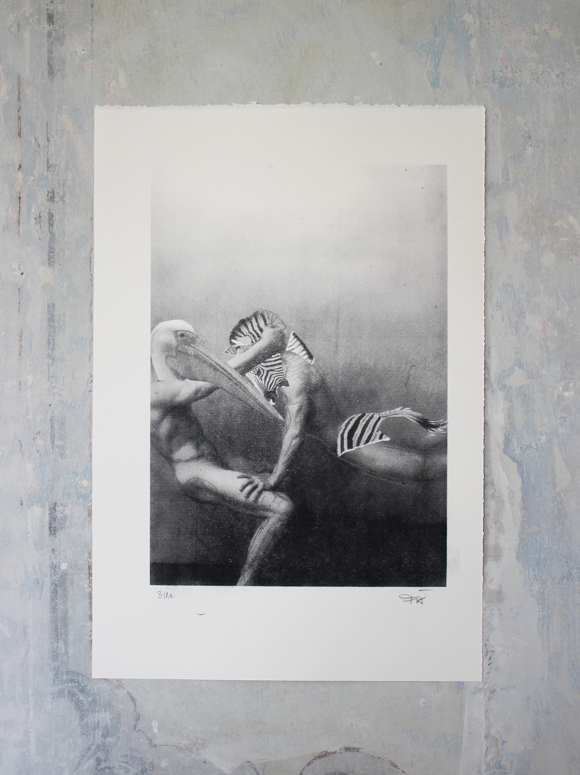 competitors III., collage/acrylic on cotton paper,48x69cm, 2019