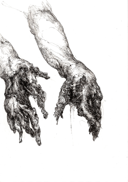  "Better Not Touch". Pen on paper. 14.5 x 21 cm