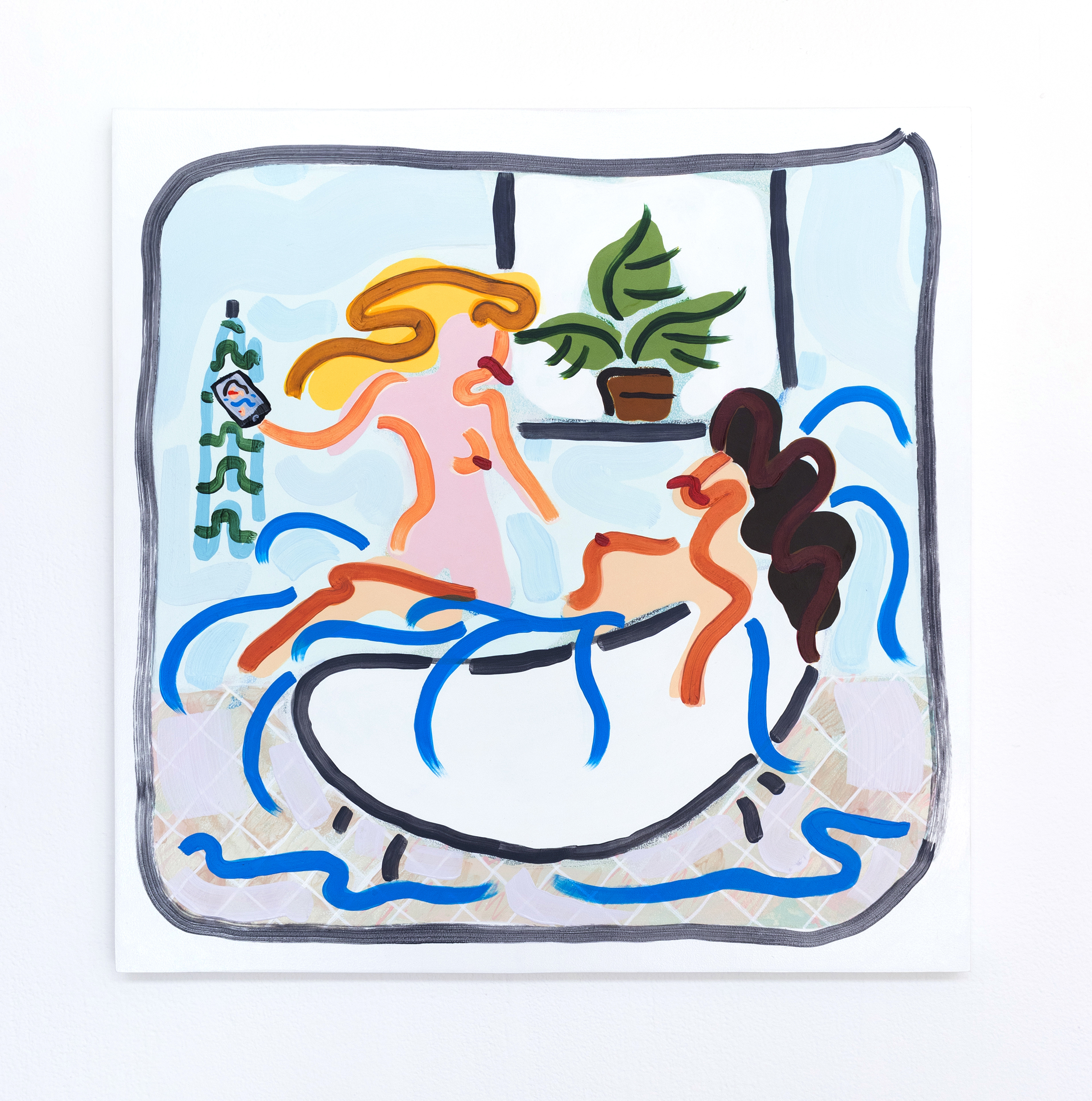 New Bathers, 2018, 20" x 20", acrylic on panel