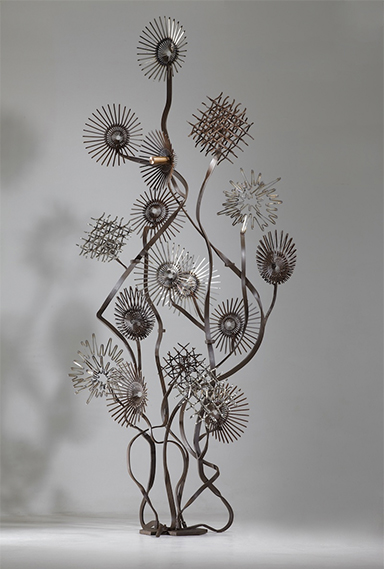 Arbol de pensamientos 2, 2012. Steel, stainless steel and copper, 116 x 53 1/2  x  34 1/2 inches