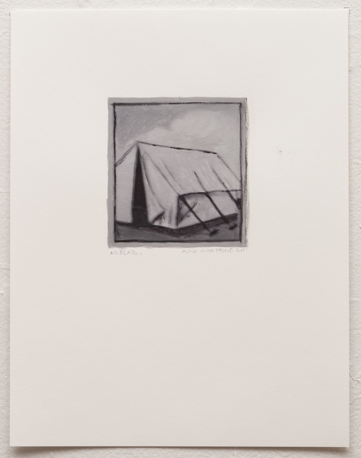 Collage, and graphite on paper. 12” x 9”