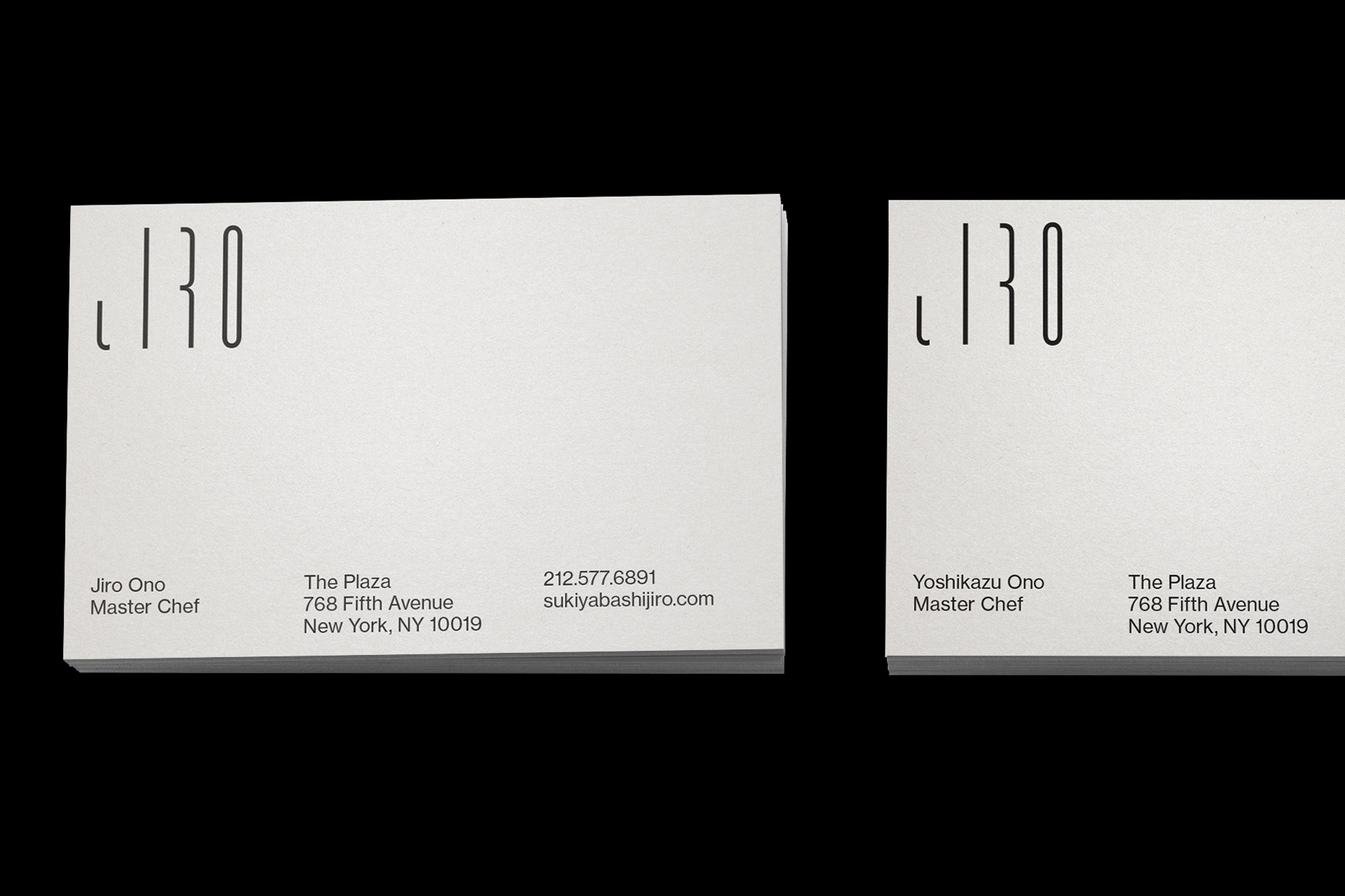 Jiro Visual Identity &ndash; Cards (Front)
