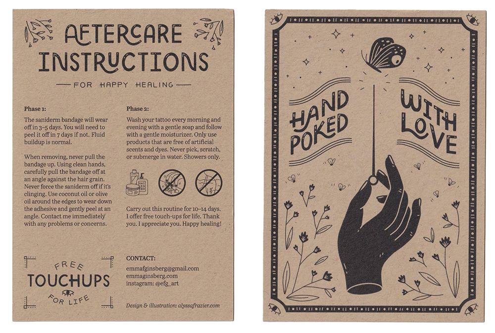 Tattoo Aftercare Instructions Business Cards 100 Pack, 3.5 X 2 Inches - Etsy