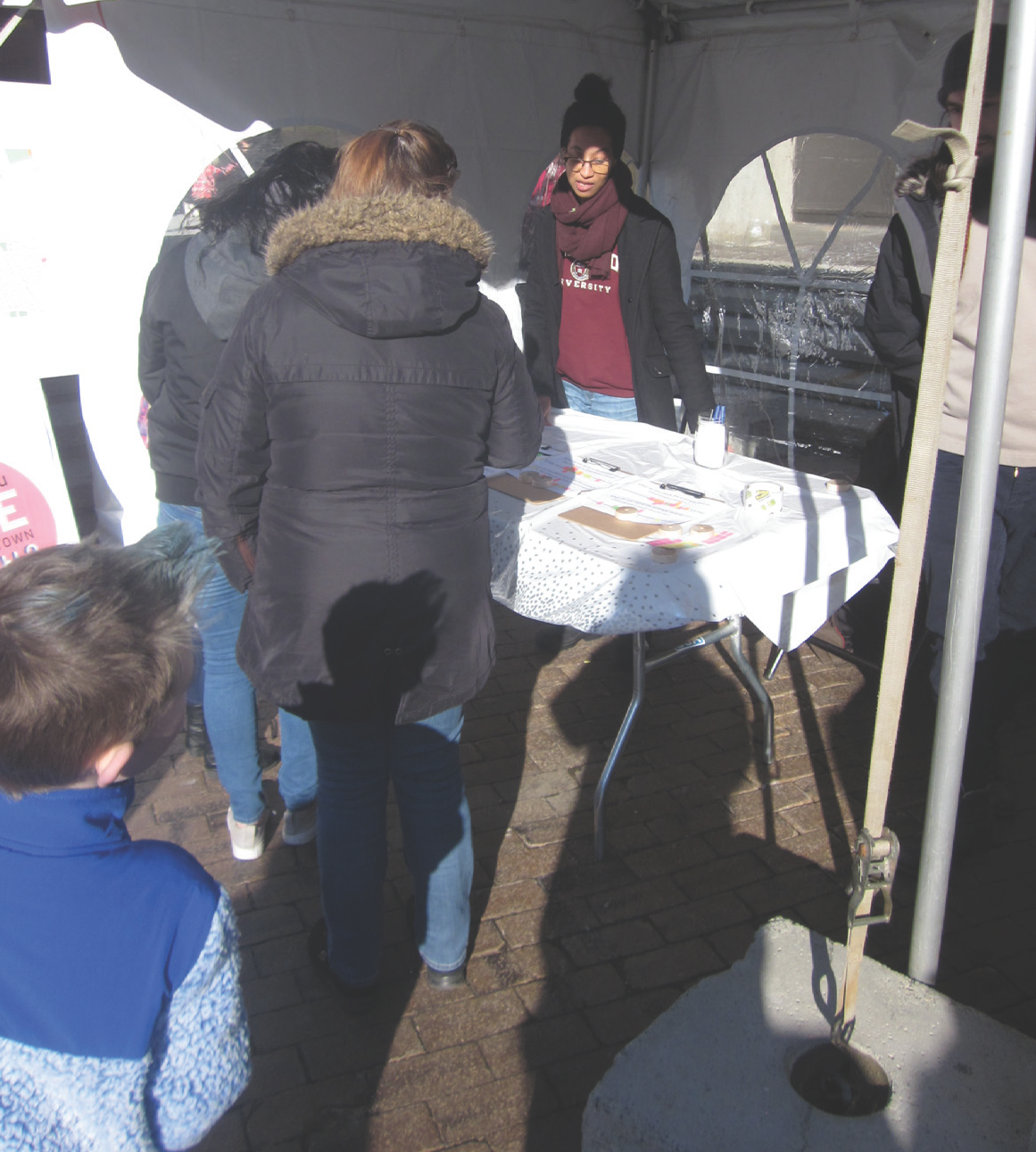 Student leading intercept activity with residents