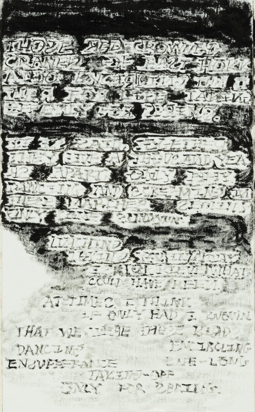 Entitled (Red Crowned Cranes), 2022, Ink and tape on paper, 8.5 x 5.75 inches