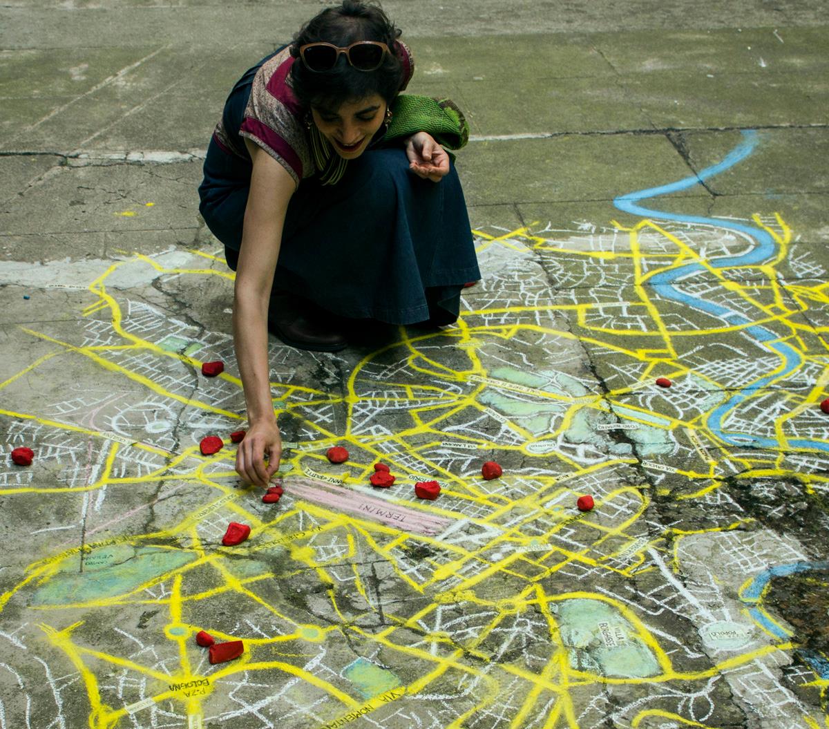 "You can't go home again" / performance di Golrokh Nafisi, Galleria Nube di Oort, Roma, 2014. Photo ©Arash Irandoust.