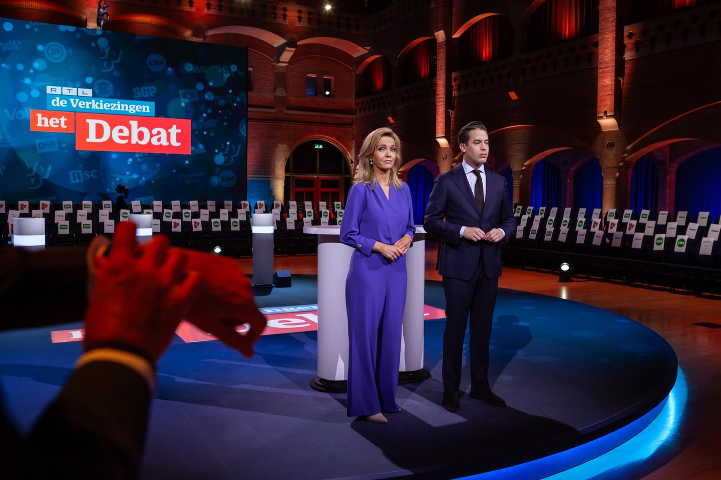 Photography for the RTL TV political debate, backstage and during the live broadcast