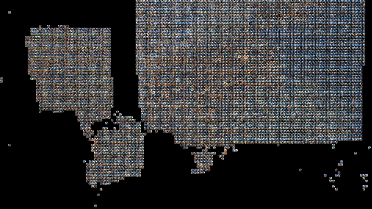 Geographic distribution map of a single architectural typology generated with consistent seed values across global locations.
