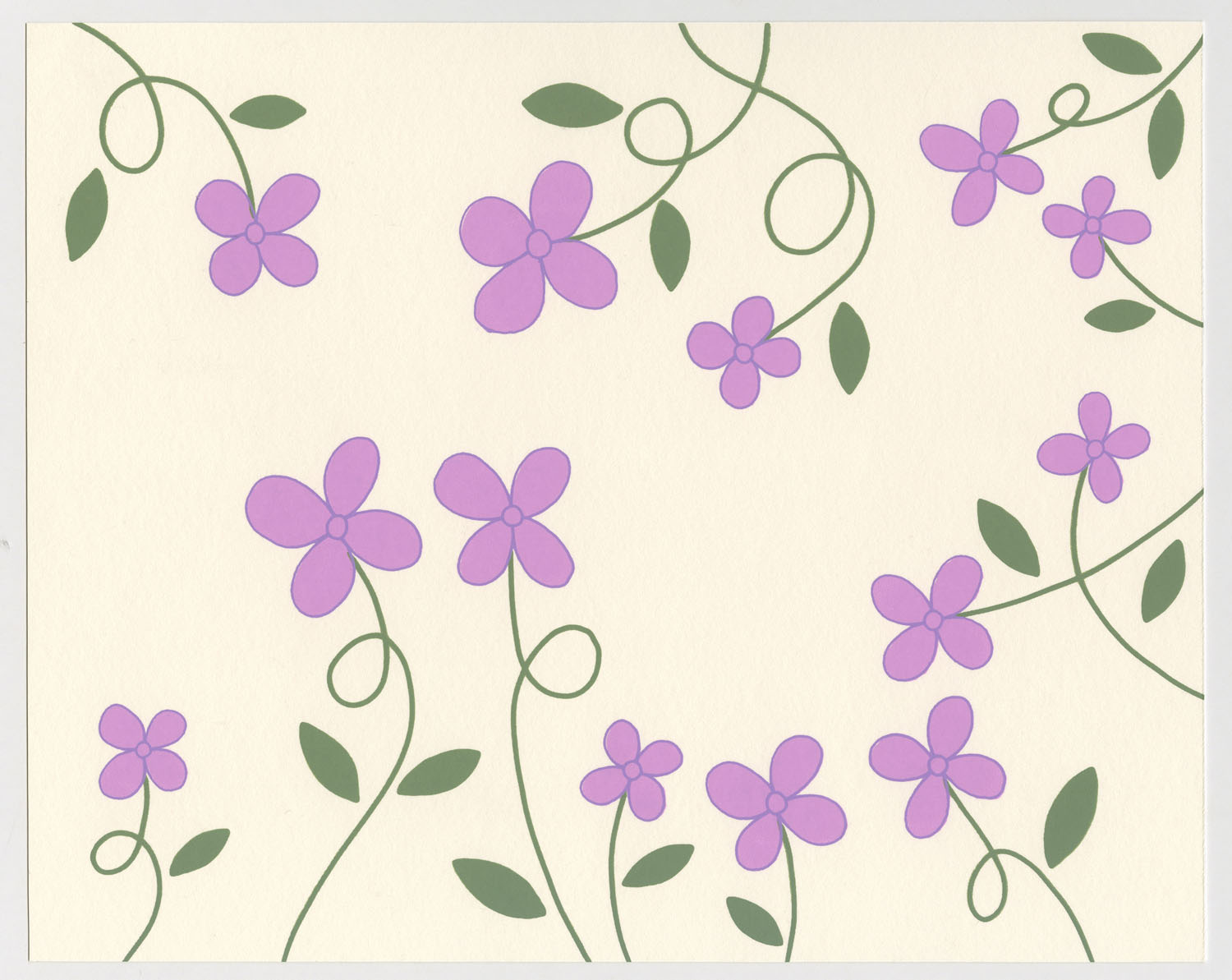 Alyssum2022, Screen print on Canson Colorline, 8x10&rdquo;