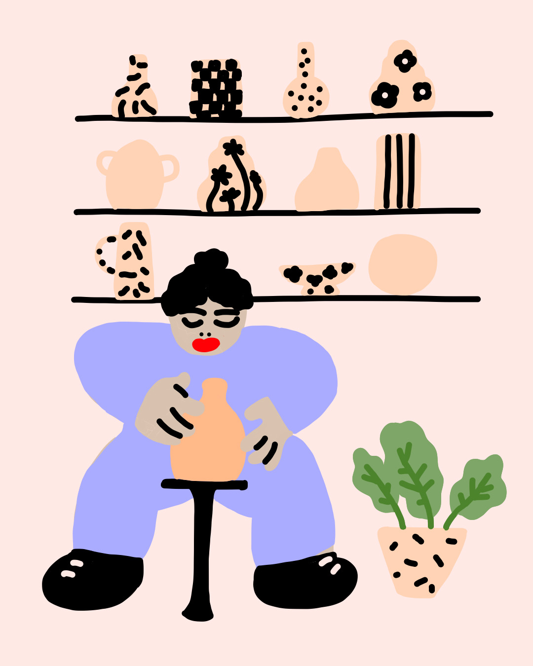 The ceramist - Digital Drawing