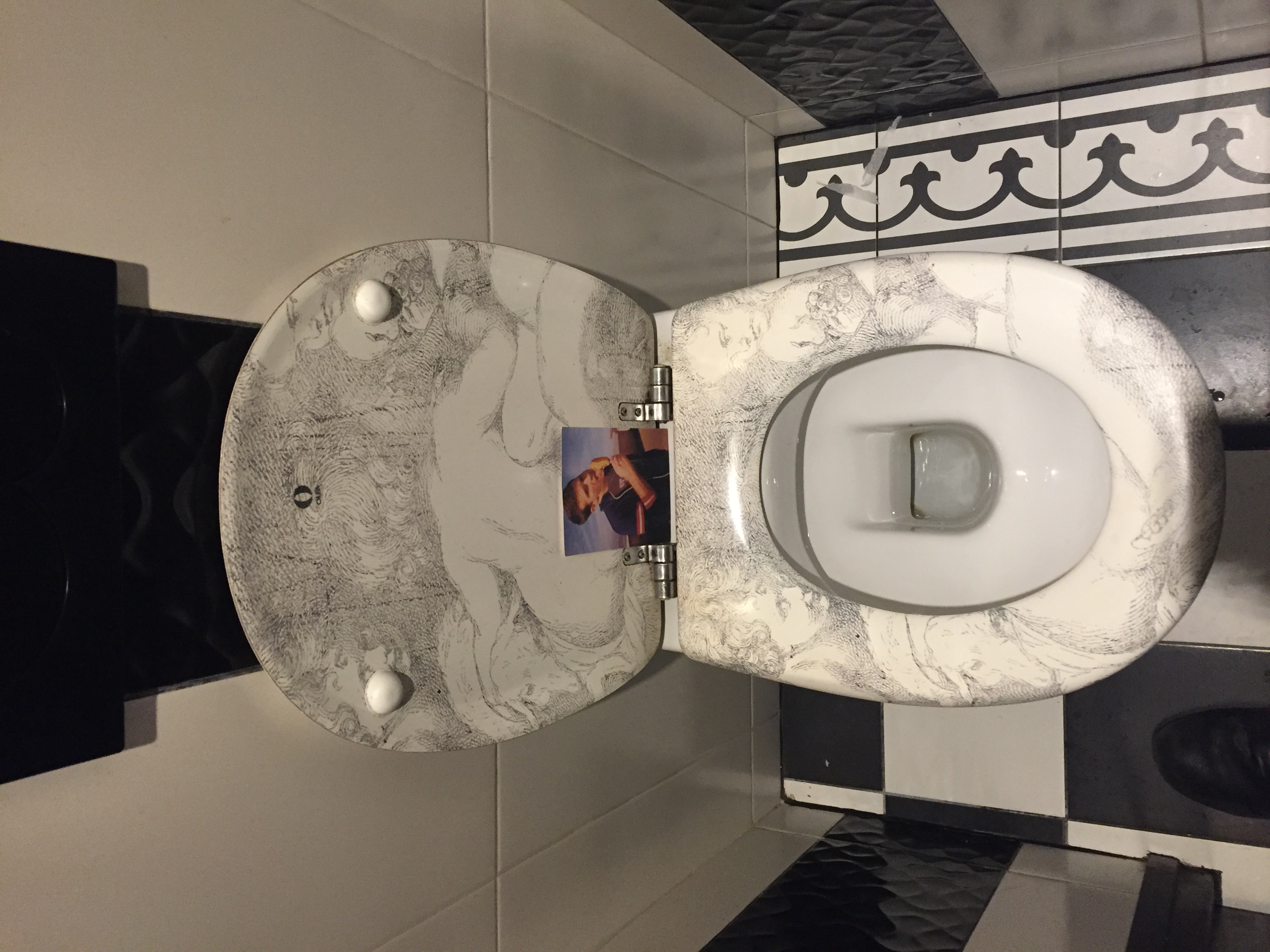 I was in Paris and I really needed to pee and there was no true public restroom around so I went into a real posh, douchey bar and used their restroom and left Matt's card. The bartender was a bit peeved with me but I just smiled at him and said "merci!" And swiftly left.