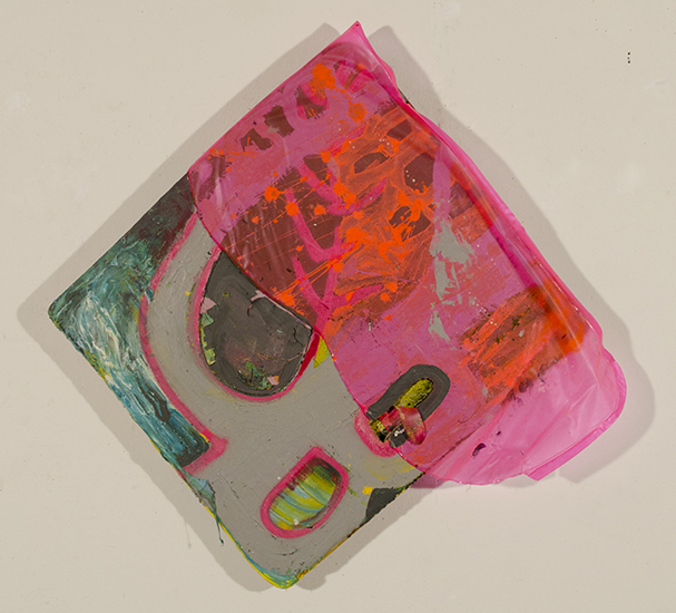 3day Rafting24" x 28" approx.Acrylic and latex paint, spray paint, raft, pastel, spackle, dirt, gravel, grass on foam2013