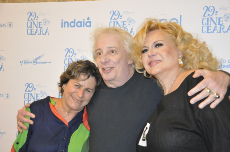 Gretta com Denise Weinberg e Marco Nanini, parte do elenco do filme Greta.