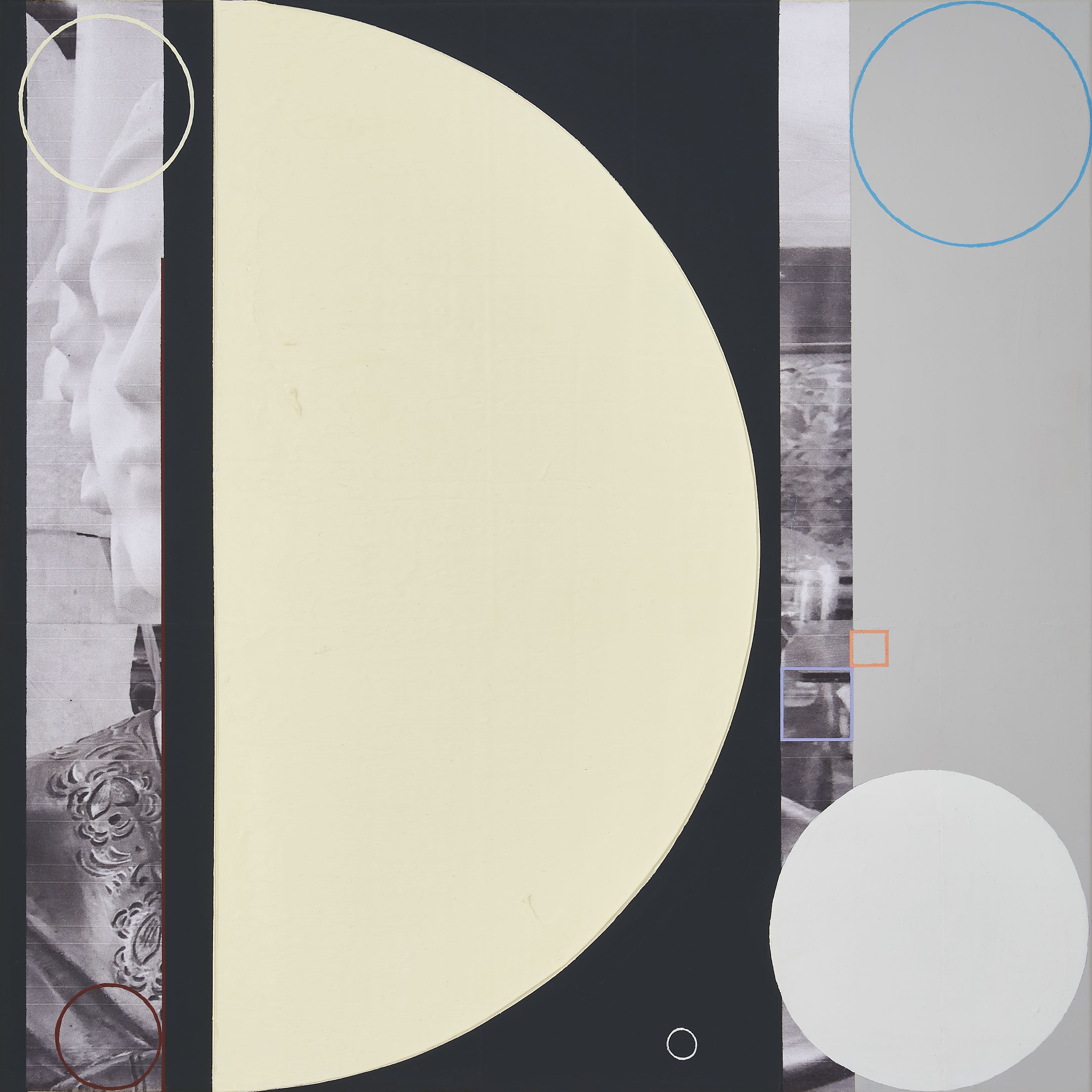  A Warm Heart no.2, 2020, Acrylic and photo-collage on canvas, 45.5 x 45.5 cm