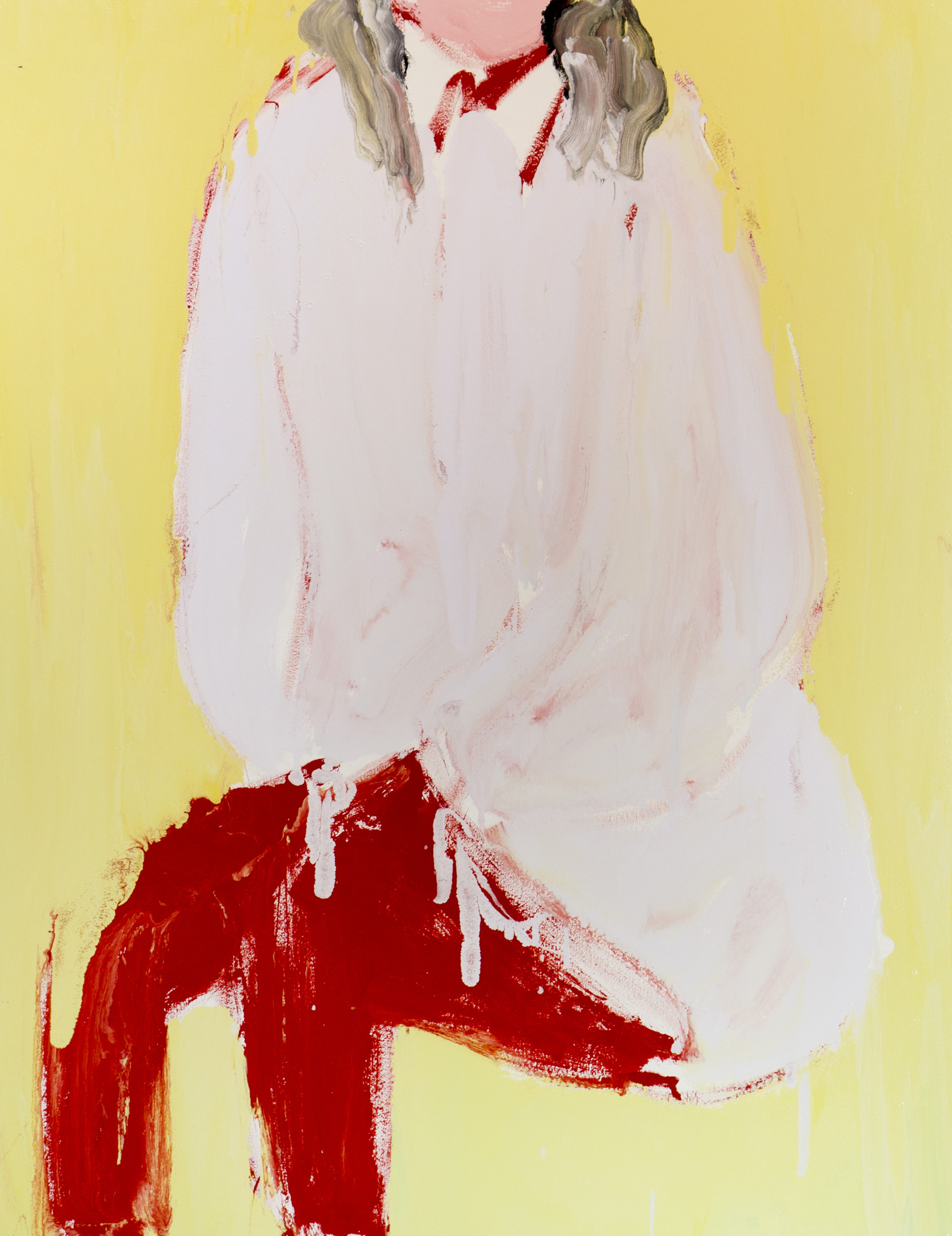 The Headless Unicorn, 2017, enamel paint on canvas, 137 x 107 cm