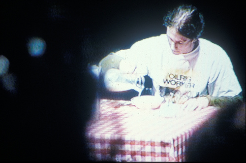 Lucas Ihlein performing Cornflakes, 1996, video still