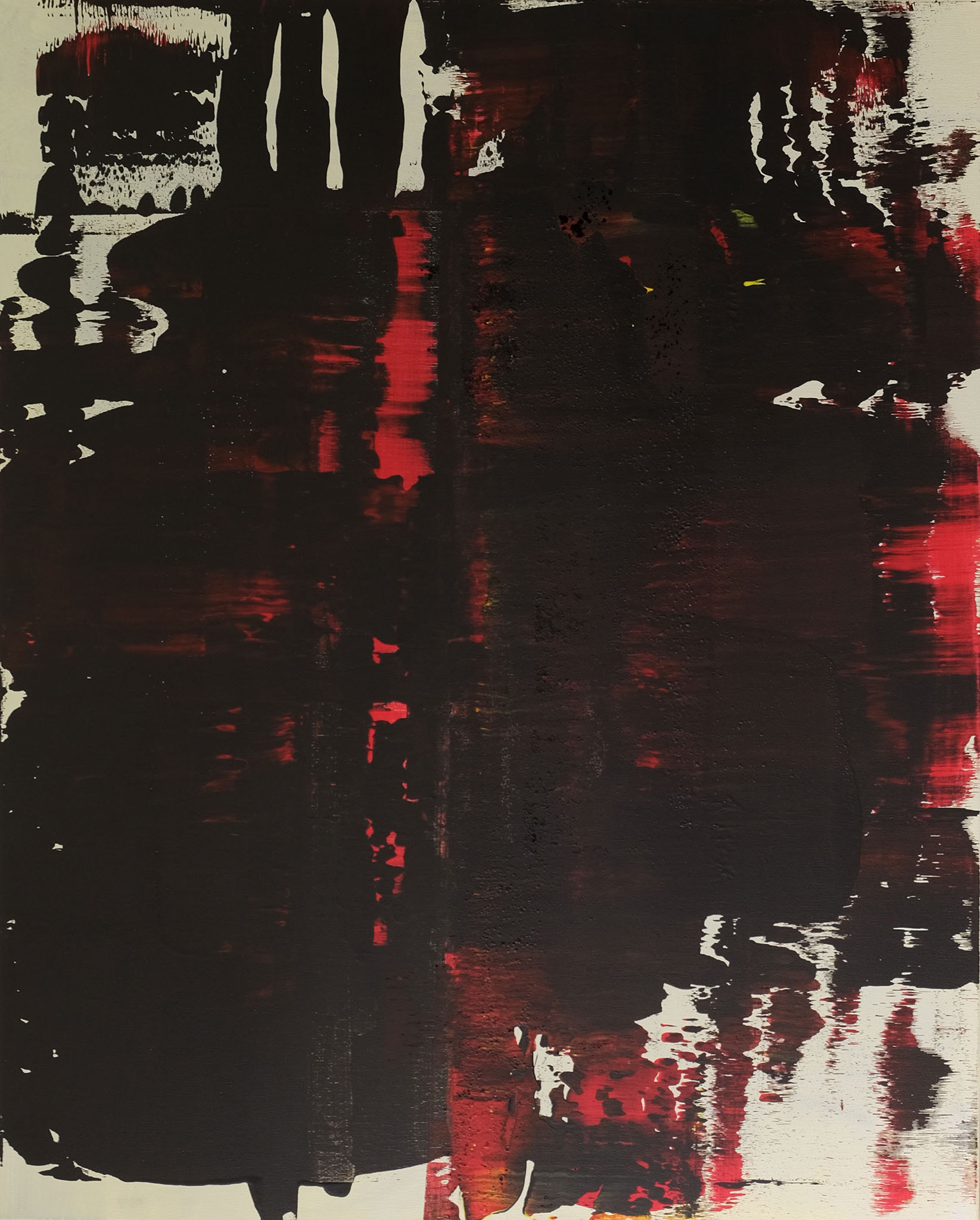 o.T.  Acryl, Rußverkollerung auf Leinwand, 80 x 100 cm