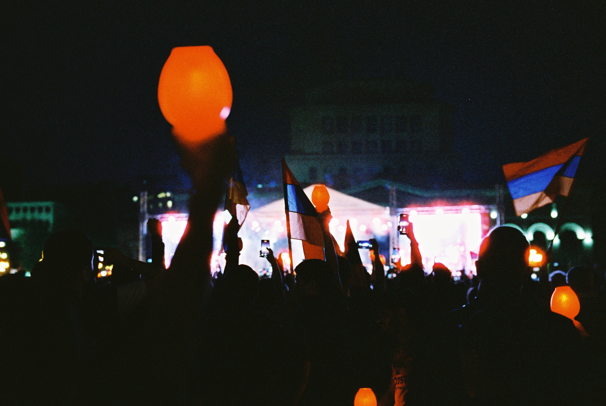 The Armenian Opposition Party, one of the main supporters of the remembrance event, organizes this event to almost feel like a concert. Cinestill 800T.