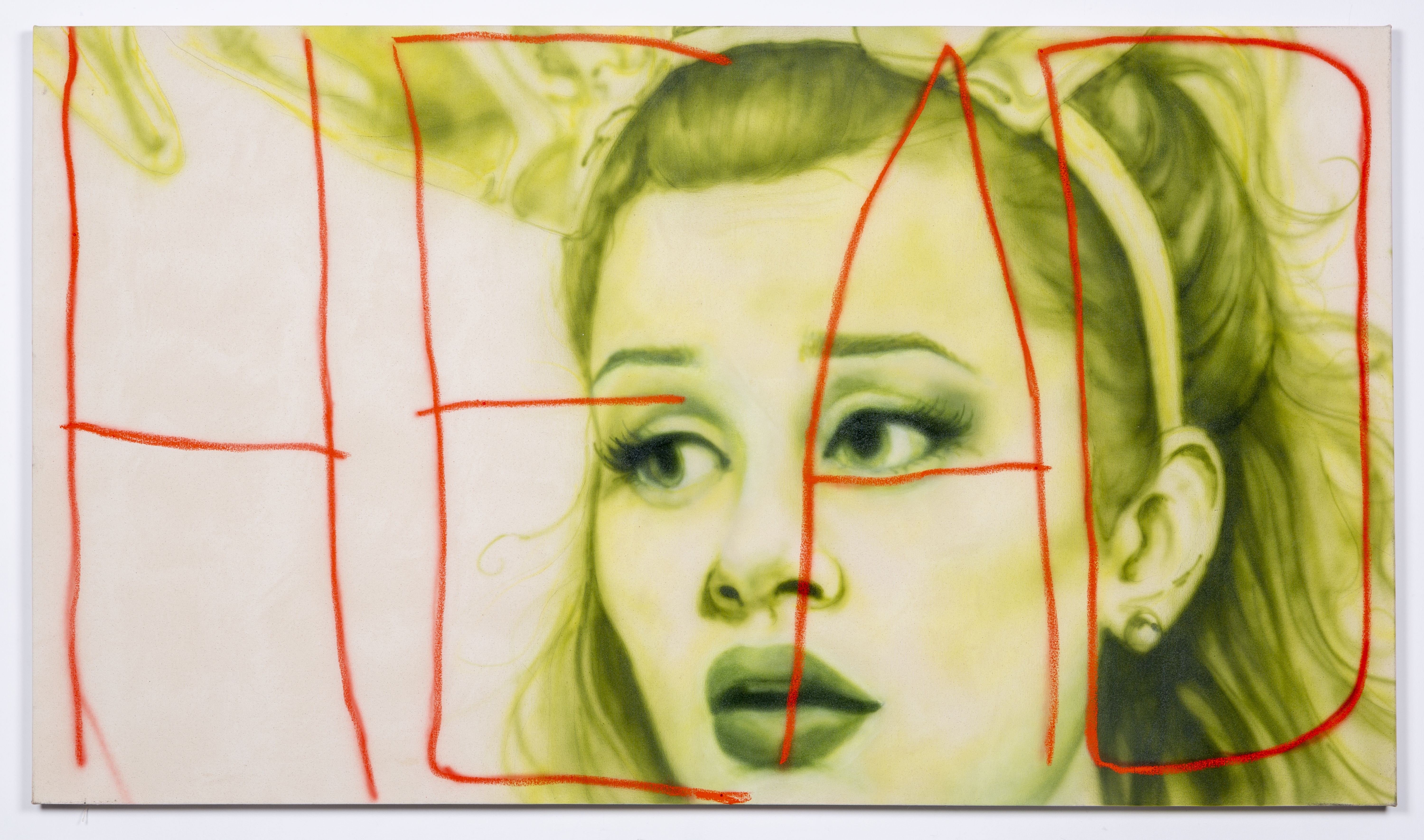 Liza Jo EilersYou do know how to whistle, don't you?Acrylic, rhinestones, and oil stick on canvas84x48"2021