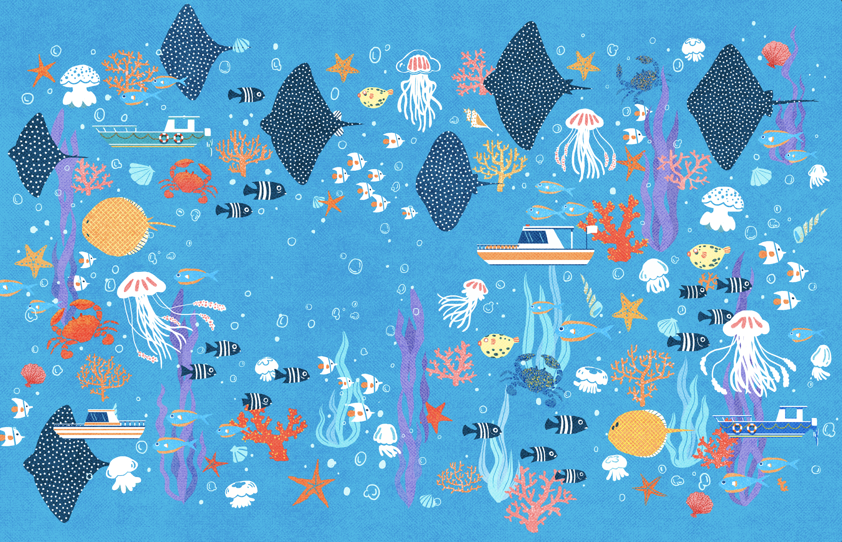 Illustrated pattern for the National Museum of Marine Science and Technology