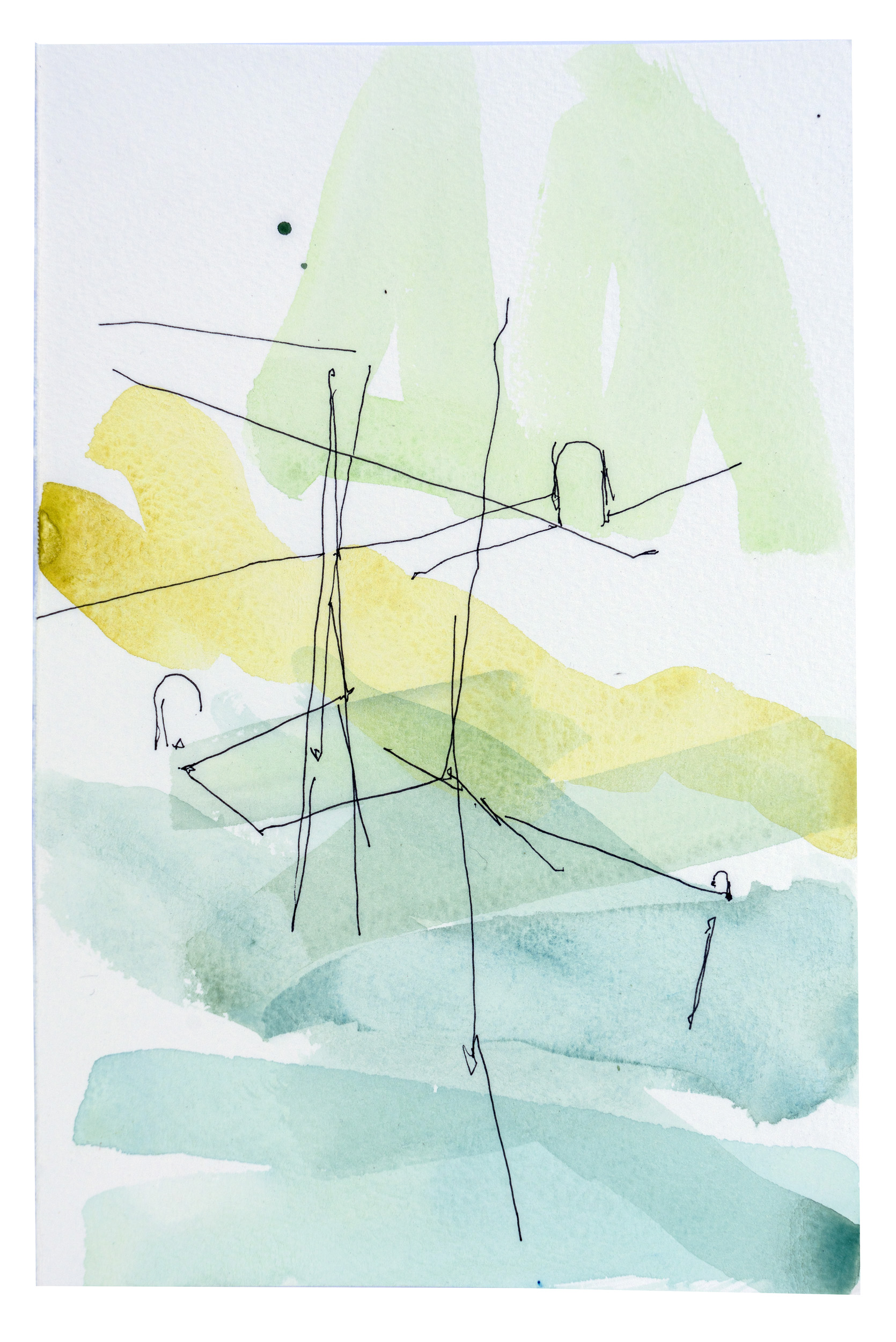 1. 2022, watercolor and ink on paper 8.5 x 5.5 inches