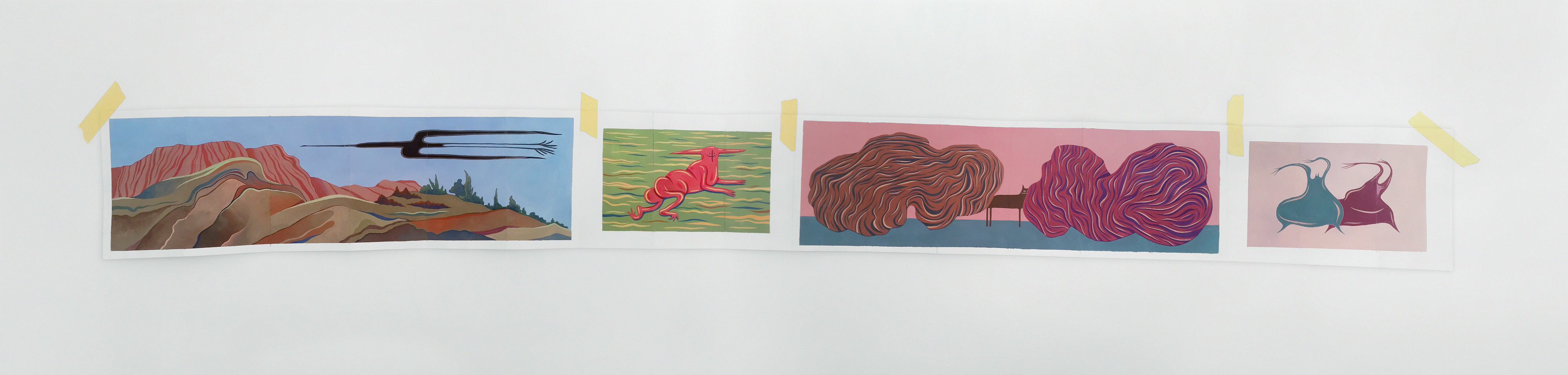 Painted on a 20x180cm paper concertina :)