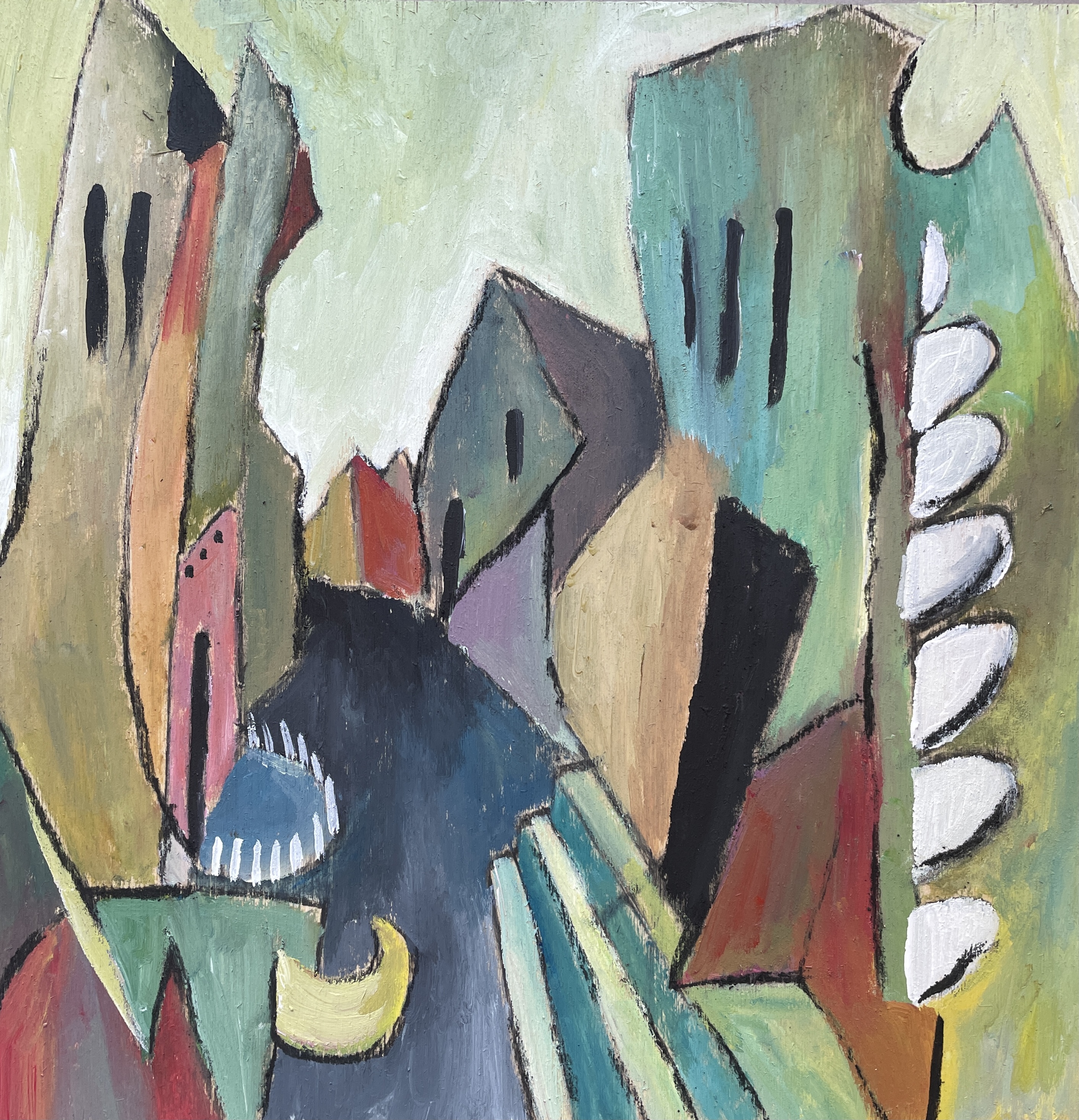 ‘back-alley of the heart’, 2021, acrylic on wood