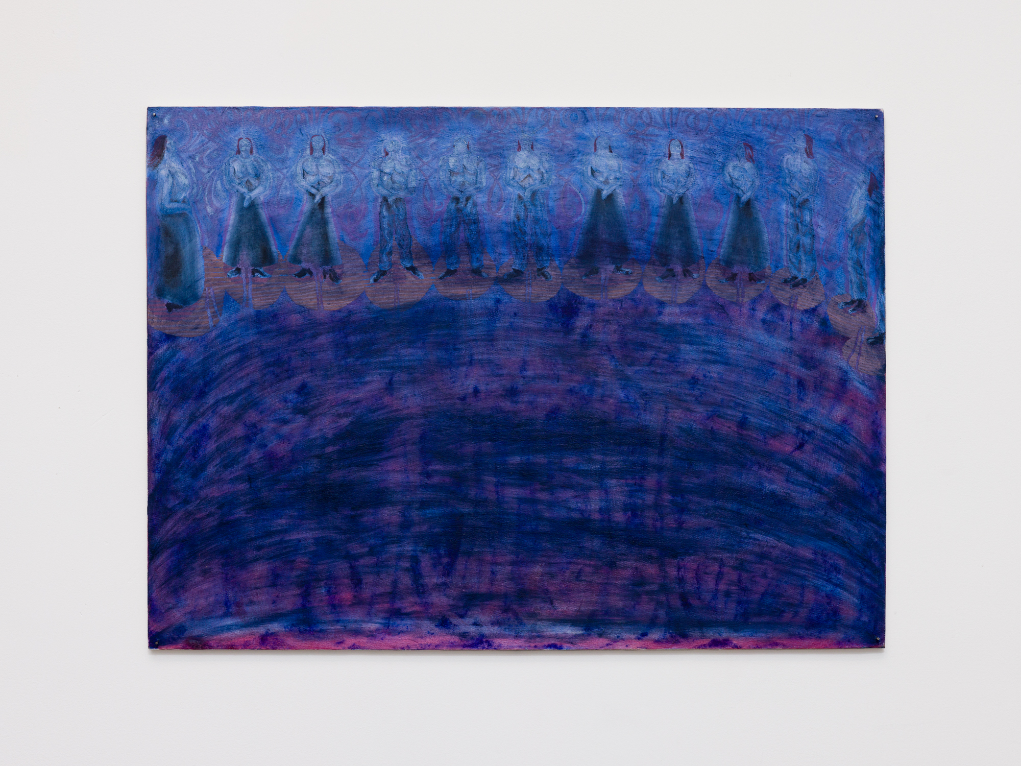 'Choir', oil paint on oil ground on panel, 22" x 30", 2023