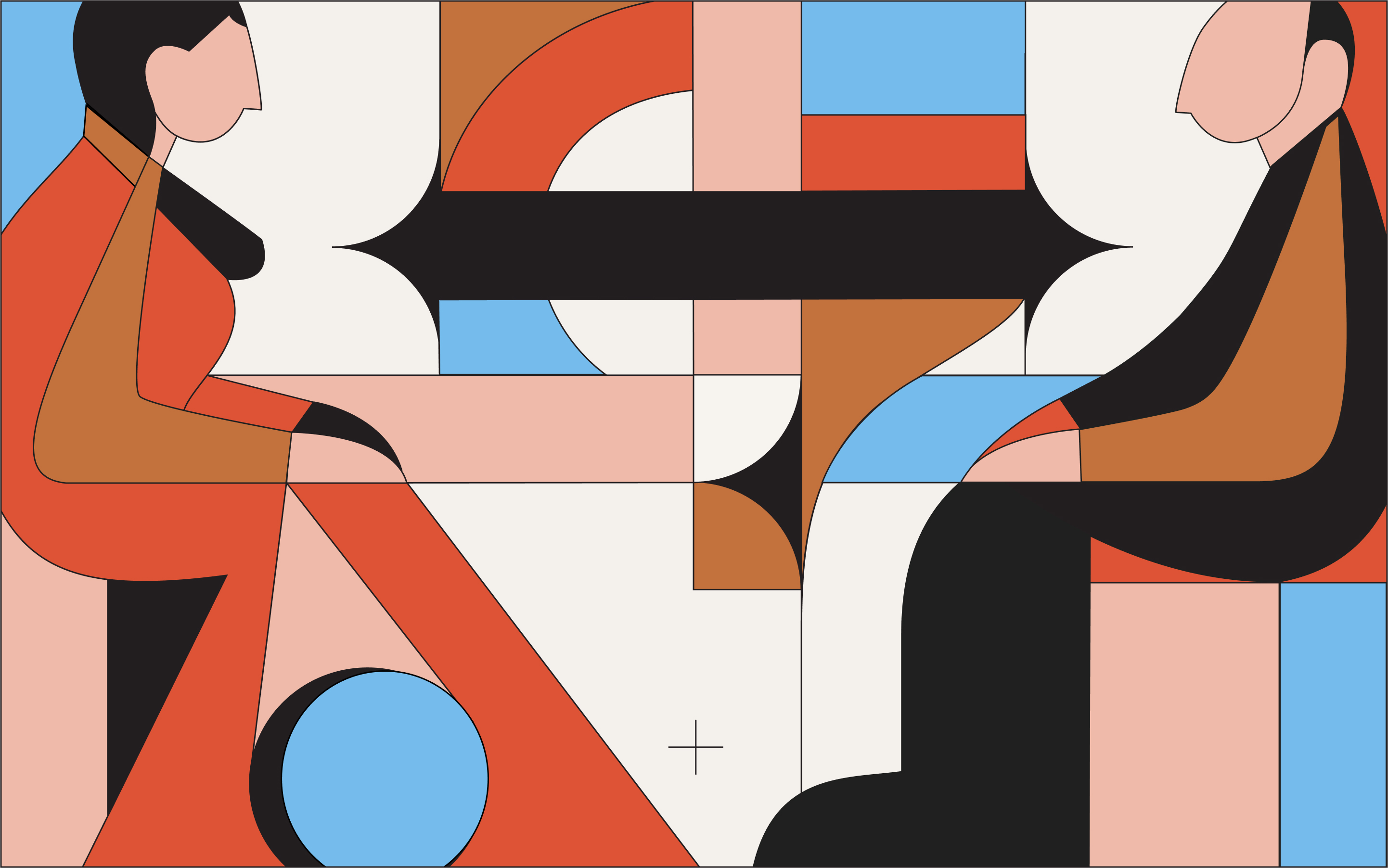 For “The Artist is Present” series, I recreated an iconic scene from Marina Abramovic performance at MoMa in 2010 in the style of my favorite artists. This one is a homage to Calvin Sprague. Digital illustration, Figma