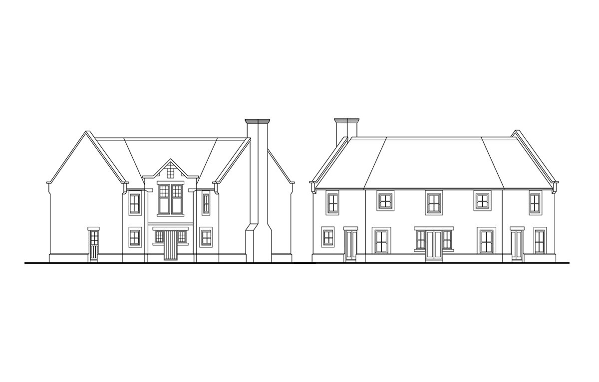 house type 1900 internal corner, elevations