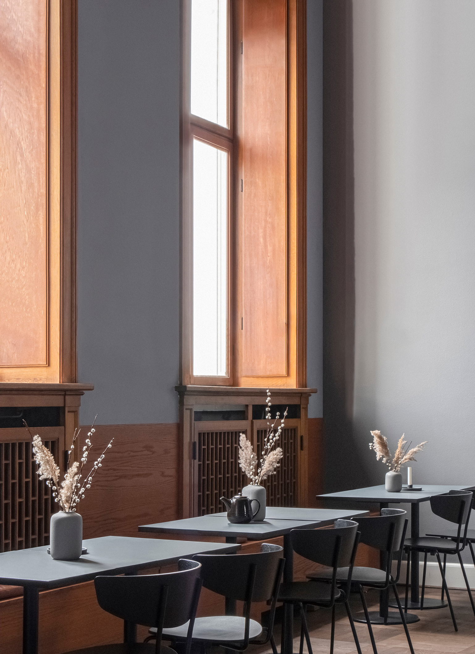 Matrikel1. Transformation of historic buildings to co-work space, cafe and bar. Copenhagen. 2017-19