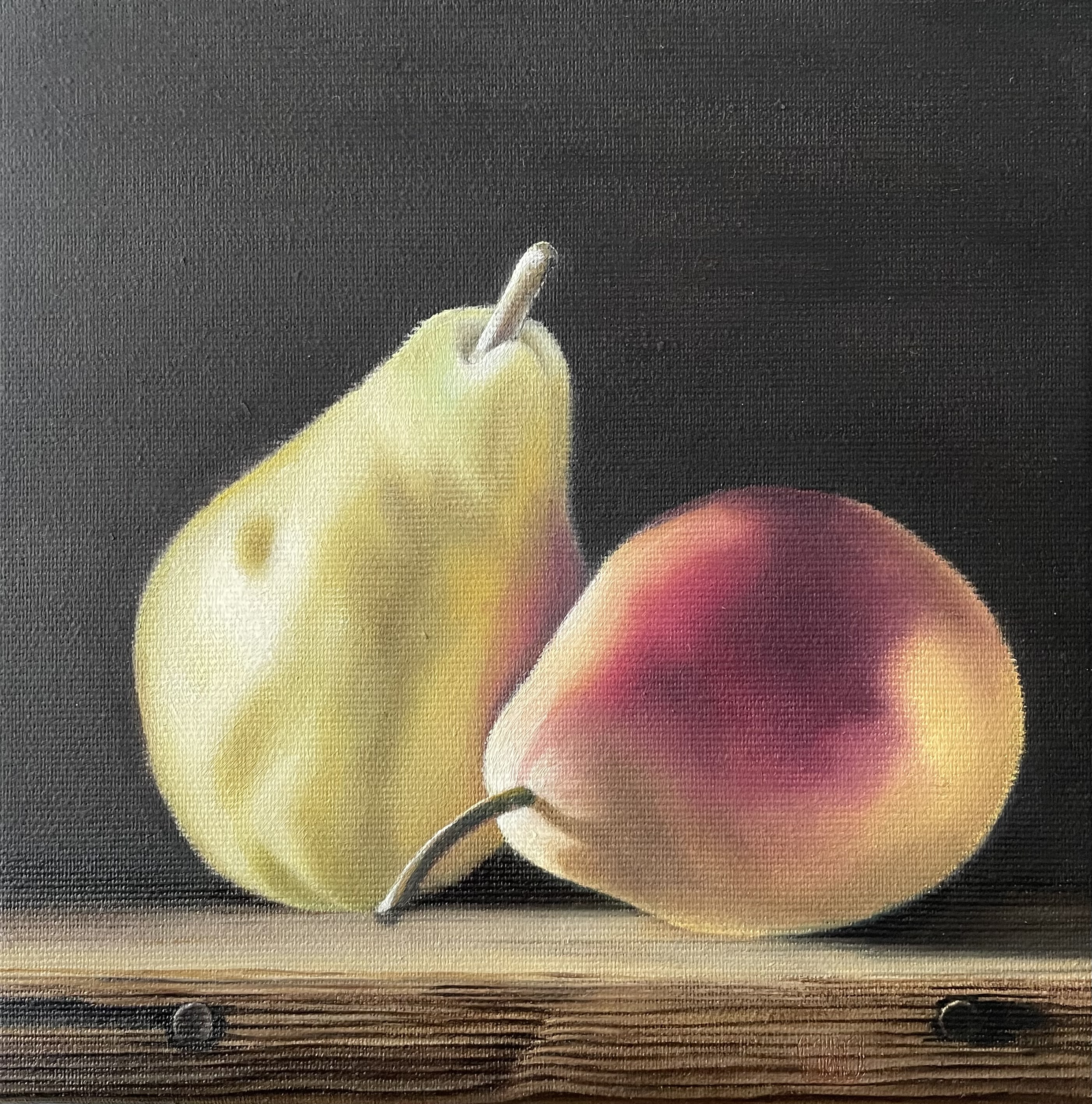 475–Stillleben mit 2 Birnen20×20 cmÖl auf Leinwand2021︎ Bild kaufen