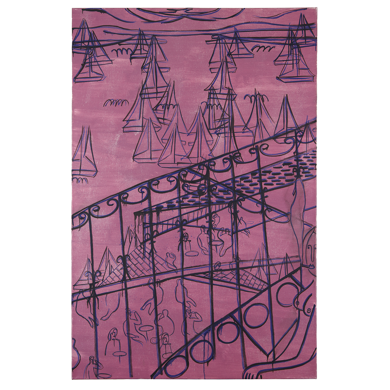 Smoker, 201564 x 42 in.Oil and mica on canvas