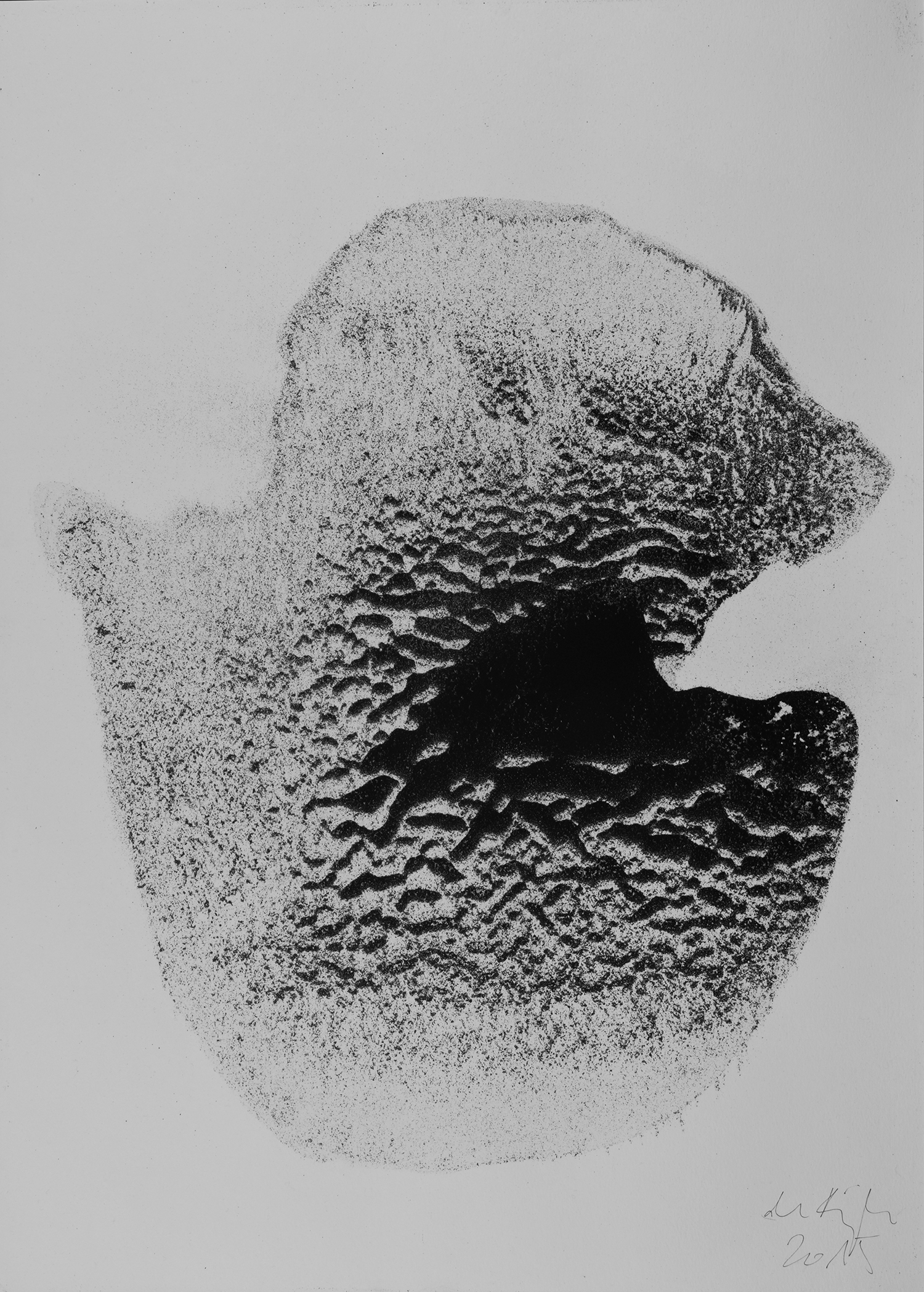 Entemére, Pigmente und Acryl auf Papier, gerahmt, 70 x 50 cm